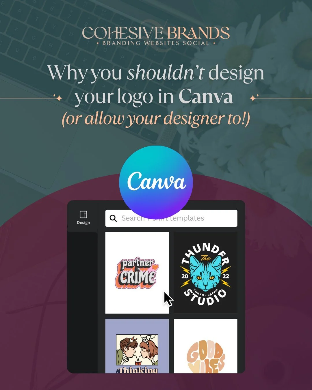 🚫 DON'T design your logo in Canva...
It might be quick & free, but when it comes to building a legit, lasting brand, a Canva logo might hurt more than help.
👉 From trademark issues to pixelated print files, let's break down why you deserve be