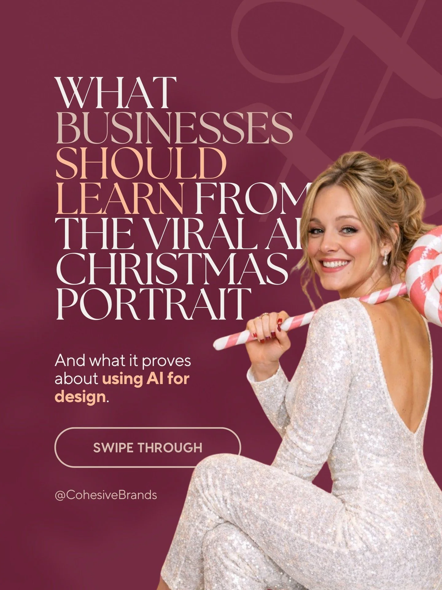 AI is an incredible tool, but it shouldn&rsquo;t be your brand designer.
Also - when hiring an agency, ask them if they solely use ai. Cohesive uses ai for sketching/planning but we do not let ai design for our clients. Don't hire an agency that does