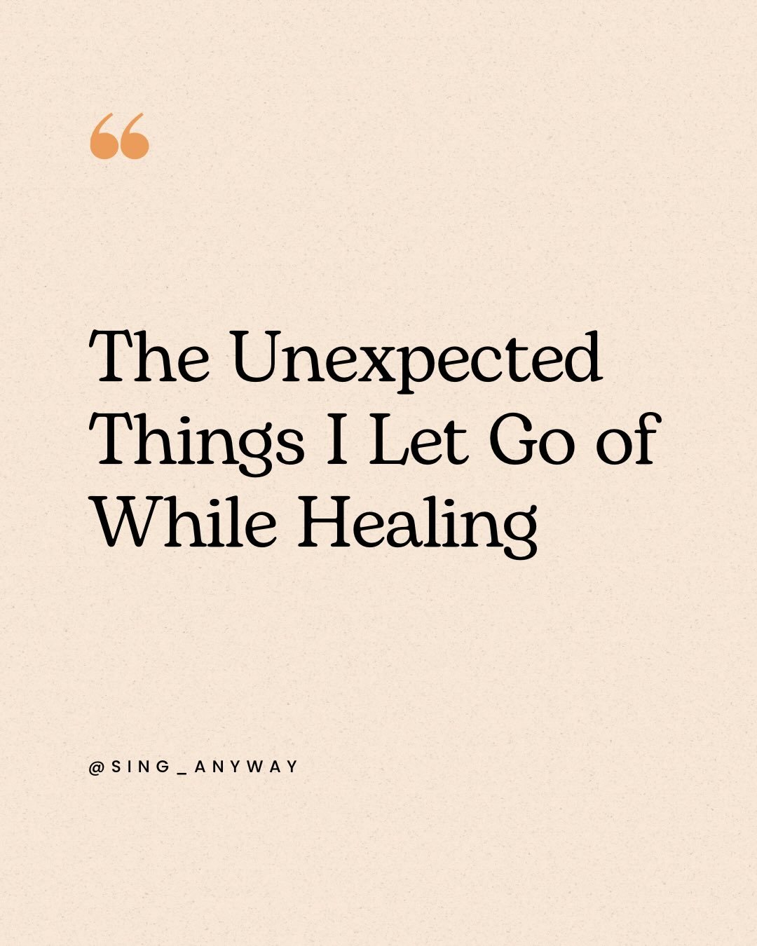 Sometimes vocal healing isn&rsquo;t just about what we add to our singing lives. It&rsquo;s also about what quietly falls away&mdash;the habits, pressures, and survival patterns we never realized were weighing us down (or maybe we did, but didn&rsquo
