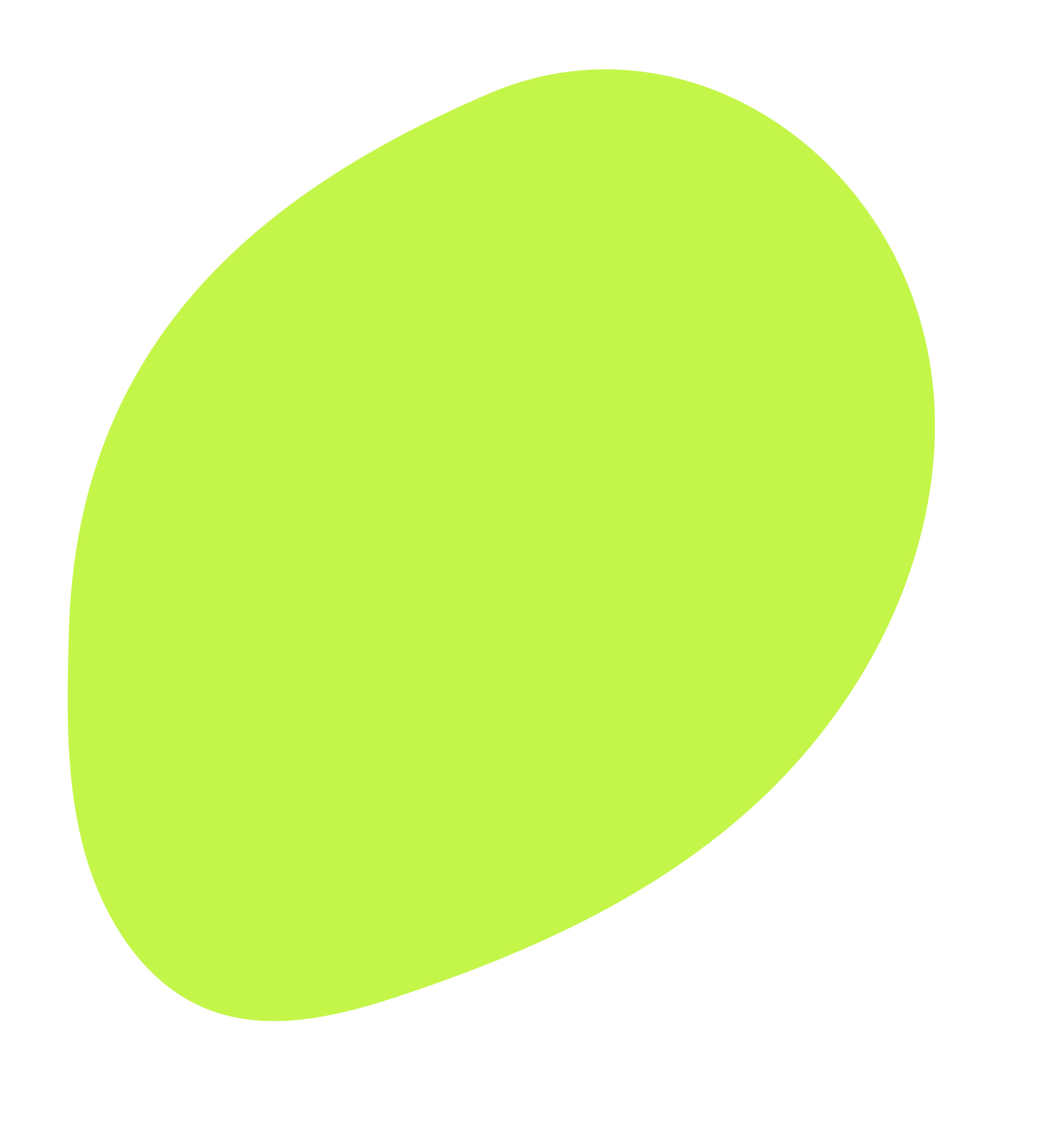 Bright yellow-green oval-shaped object against a black background.