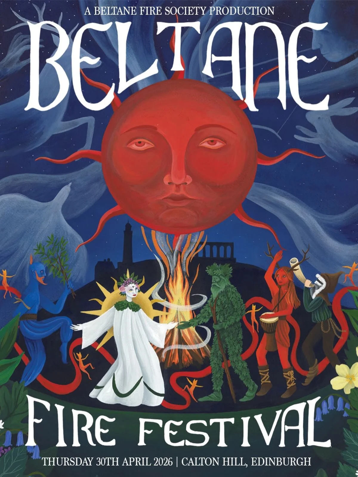The Beltane Fire Festival 2026 🔥 What a pleasure to be asked to create the artwork for this iconic annual festival by @beltanefiresociety This was a lot of fun to create and delve into the rituals, characters and stories of this ancient event. Ticke