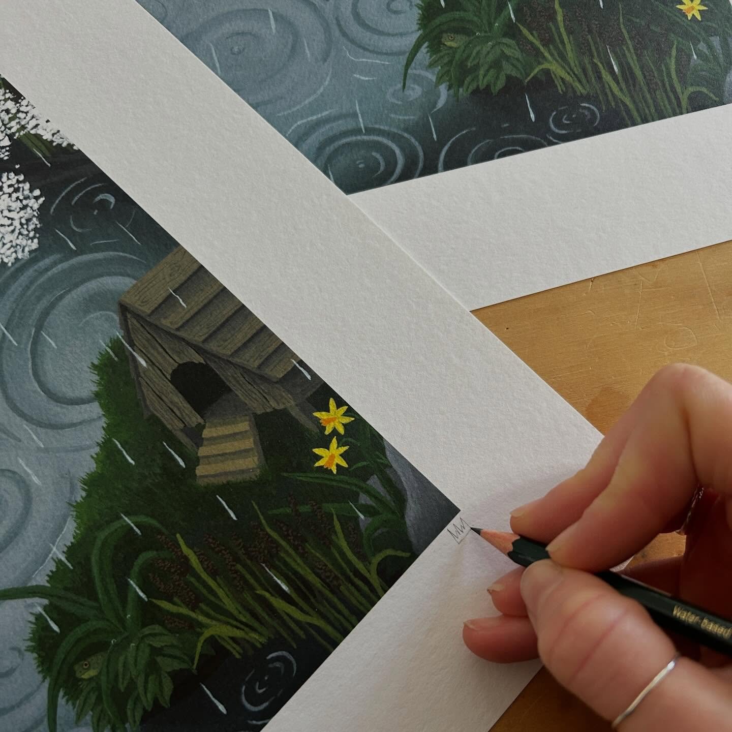 I have 2 hand signed April prints still available on my website! These are printed on beautiful paper by the incredible @print.work There is also the original for sale, for the ultimate Easter treat 🐸 🦆