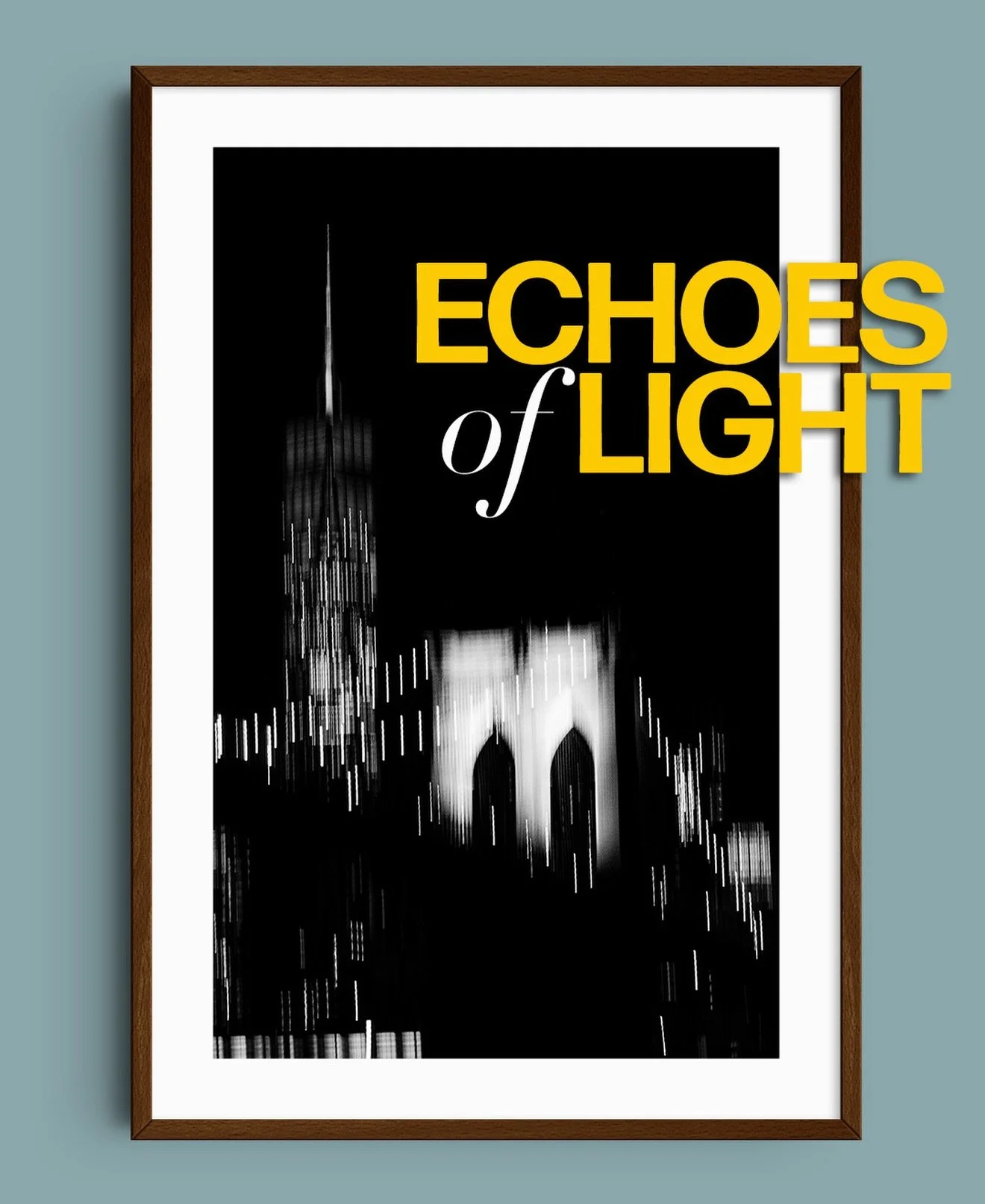 ECHOES OF LIGHT - In this photograph, the city reveals itself not through solid forms, but through the echoes of its own light. The Brooklyn Bridge and surrounding skyline dissolve into luminous traces, as if the architecture exists only in the memor