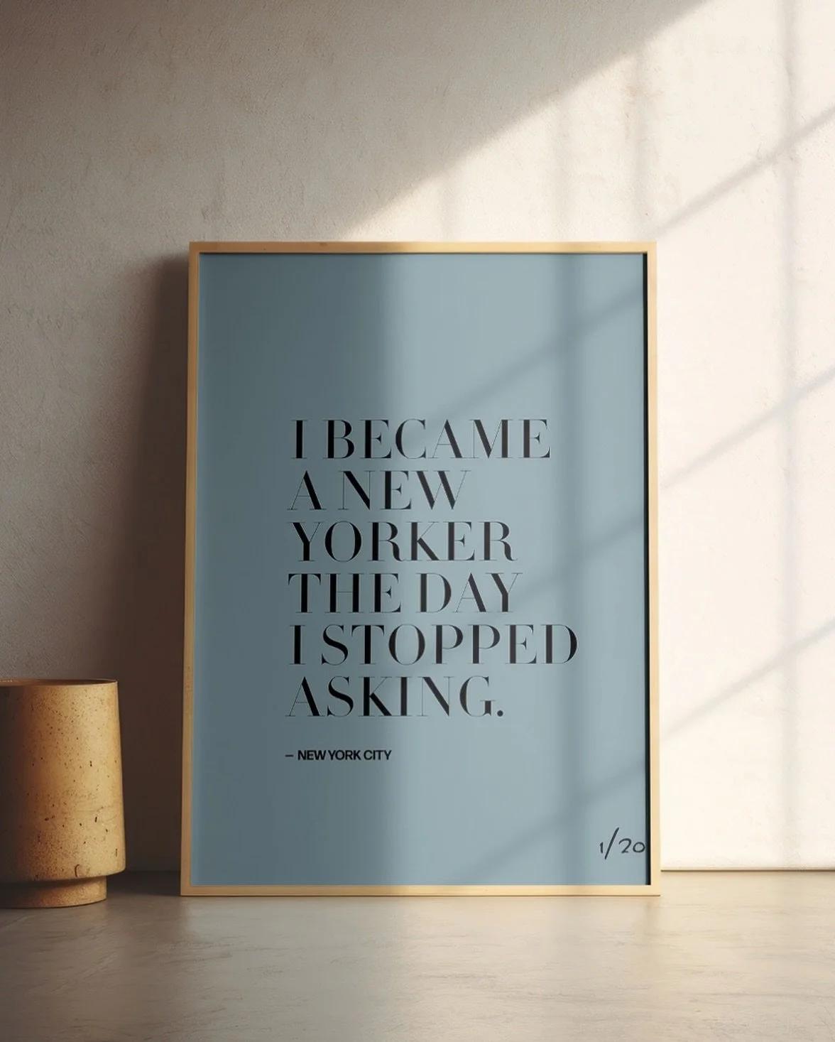 New York City leaves marks on you. Sometimes they stay as memories. Sometimes as words. 

&ldquo;WORDS of the CITY&rdquo; is a limited collection of visual poetry.

Each quote is written as a fragment&mdash;an emotional echo of New York City.

Availa