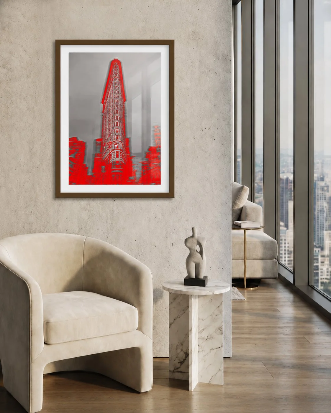 Flatiron in Red.
The Flatiron rises like a pulse through Manhattan&mdash;its timeless silhouette ignited in red. Part of NYC Red Passion, a collection where architecture becomes emotion, intensity, and desire.

Available exclusively at NYCLimitedEdit