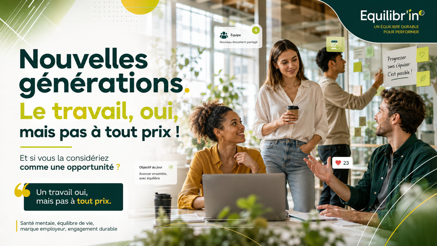 Nouvelles générations. Le travail, oui, mais pas à tout prix !