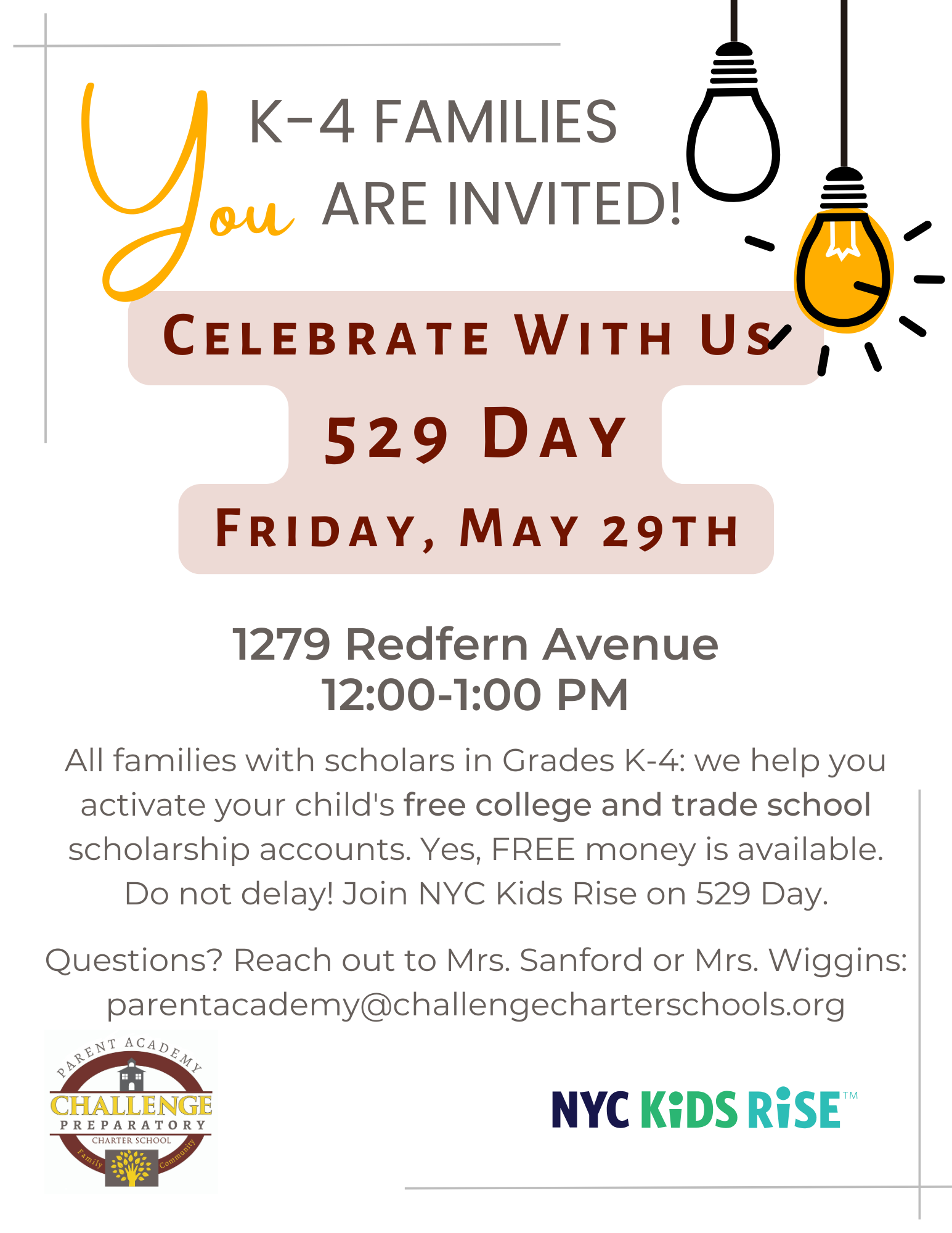 K-4 Families: 529 Day