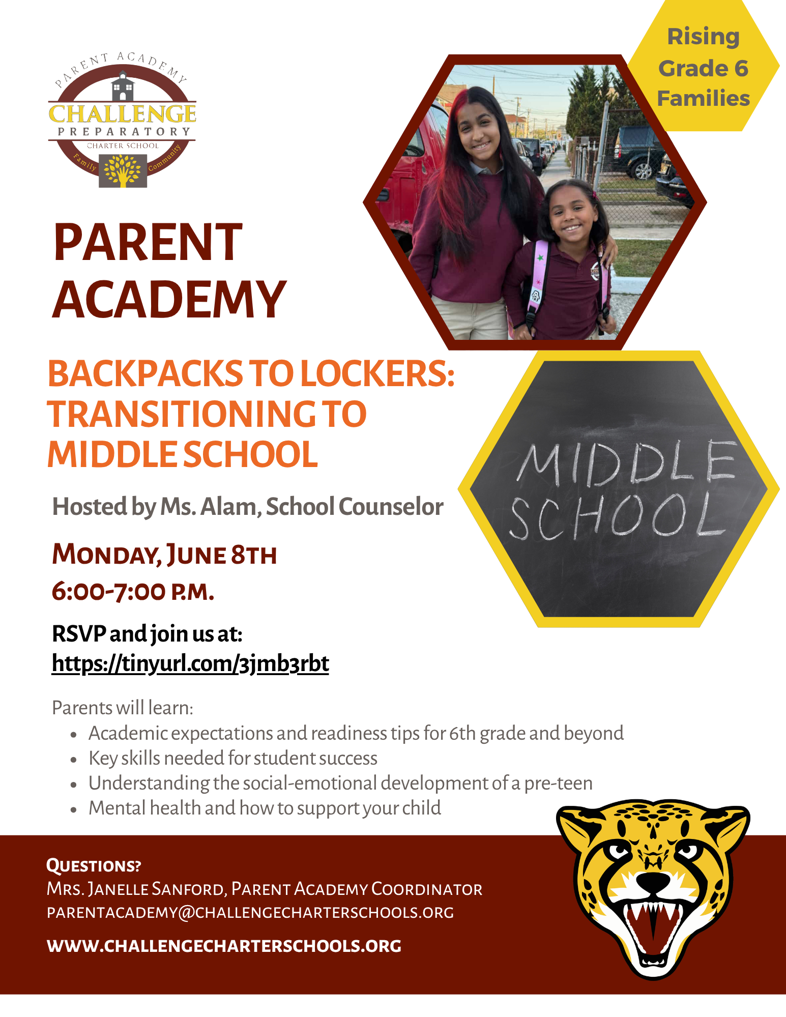 transitioning to middle school workshop at challenge preparatory charter school