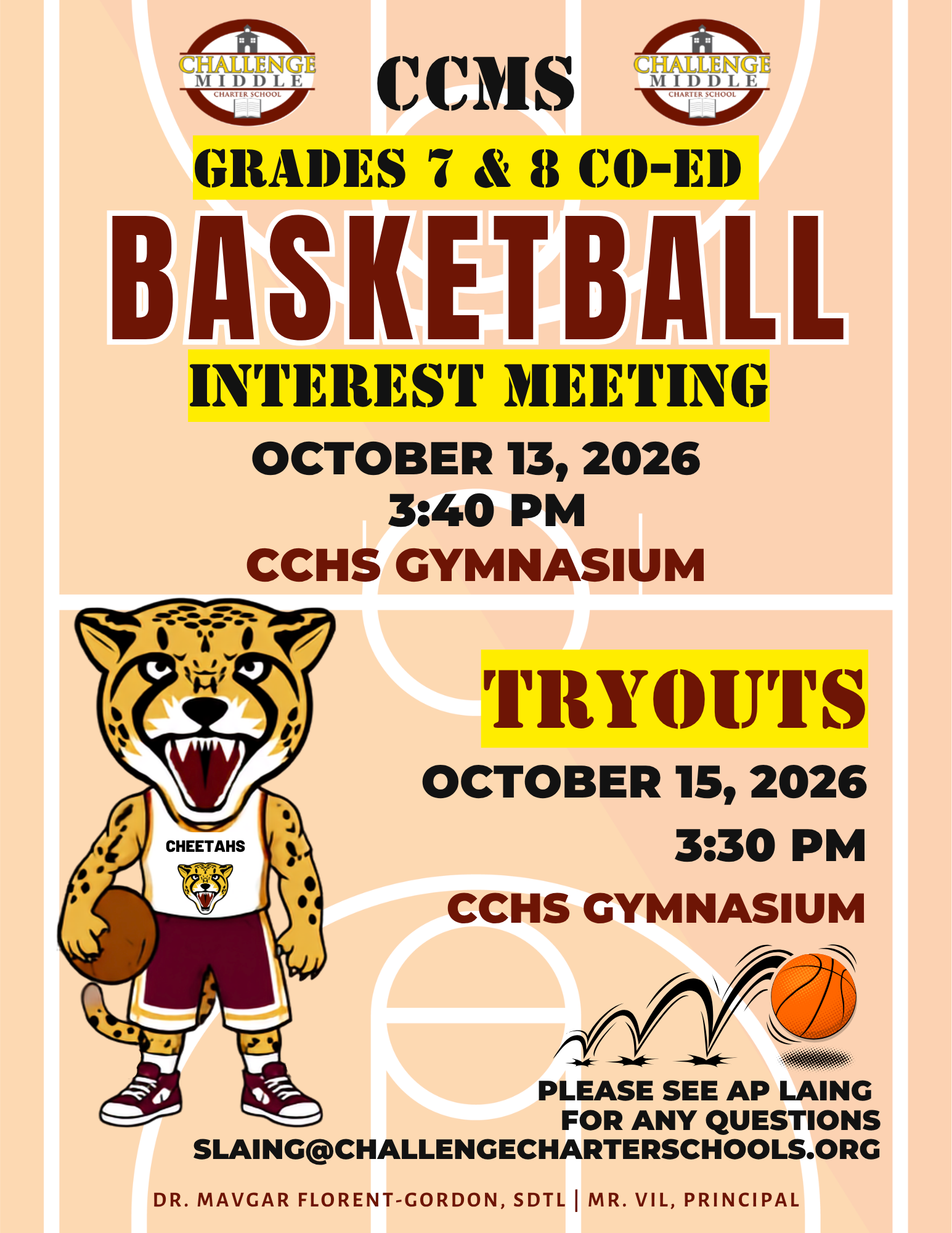 co-ed basketball interest meeting and tryouts