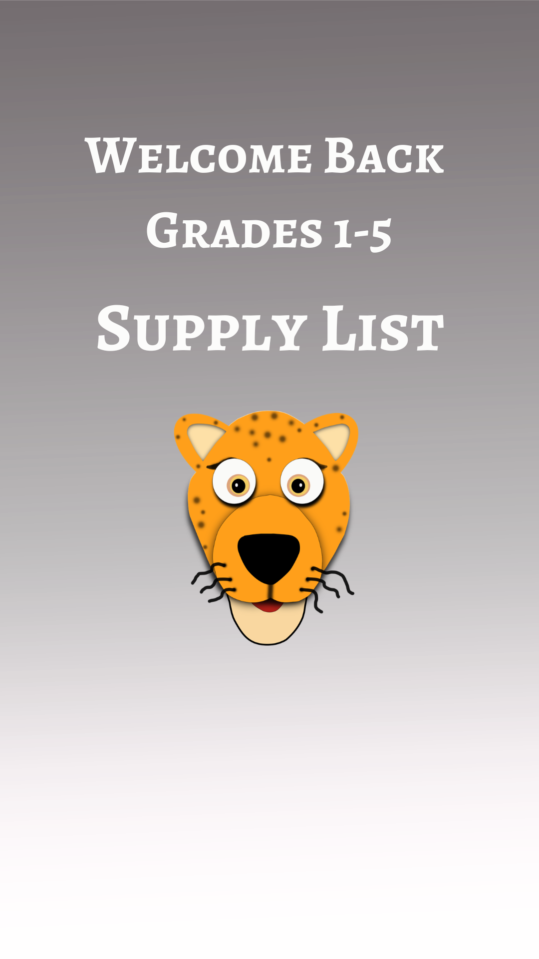 20 school supply list for grades 1-5 from Challenge Charter Schools, including backpacks, headphones, plastic folders, tissues, hand sanitizer, wipes, masks, paper, Erasers, pencils, glue, markers, notebooks, crayons, art supplies, and other classroom essentials.