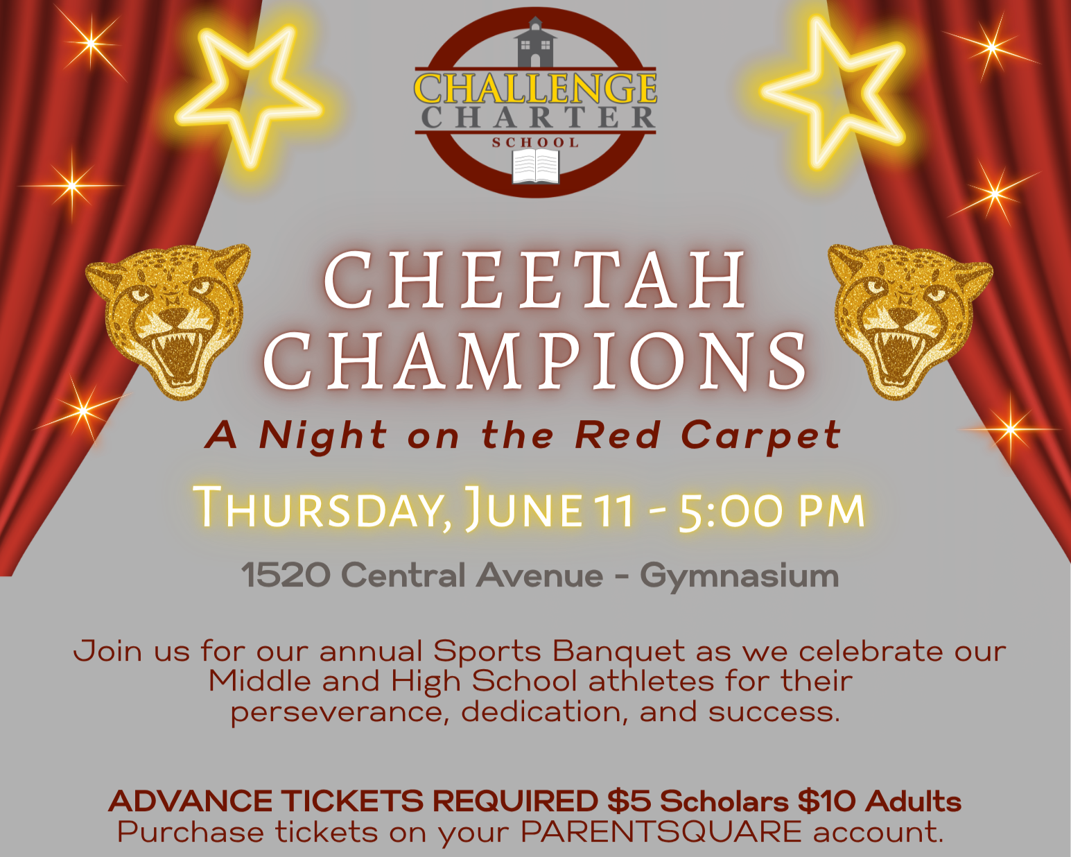 Middle and High School Sports Banquet on June 11