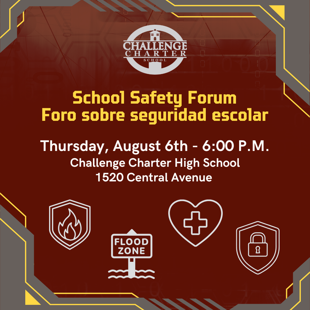 Safety Forum for families on August 6th at 6:00 p.m.