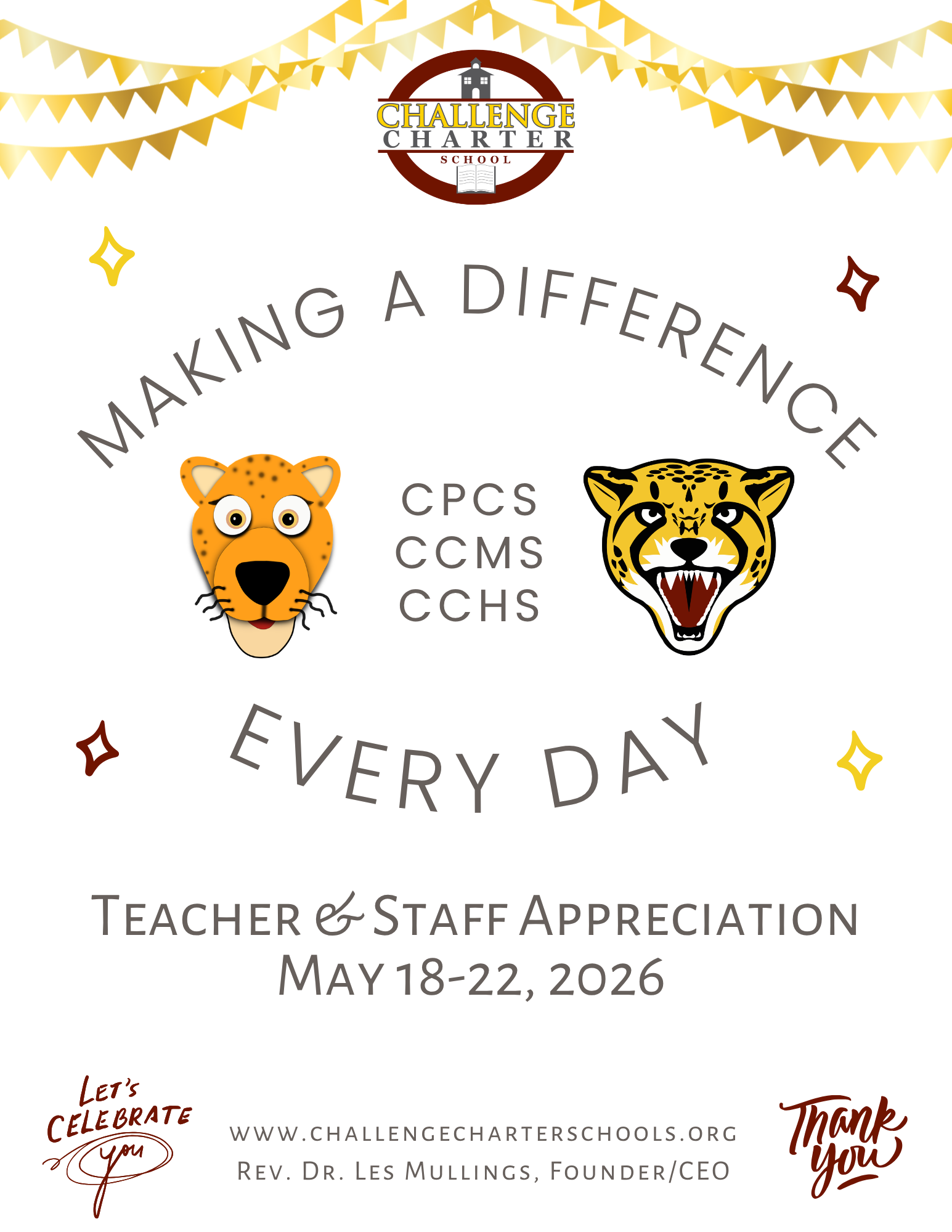 champ mascot appears with "making a difference ever4y day'