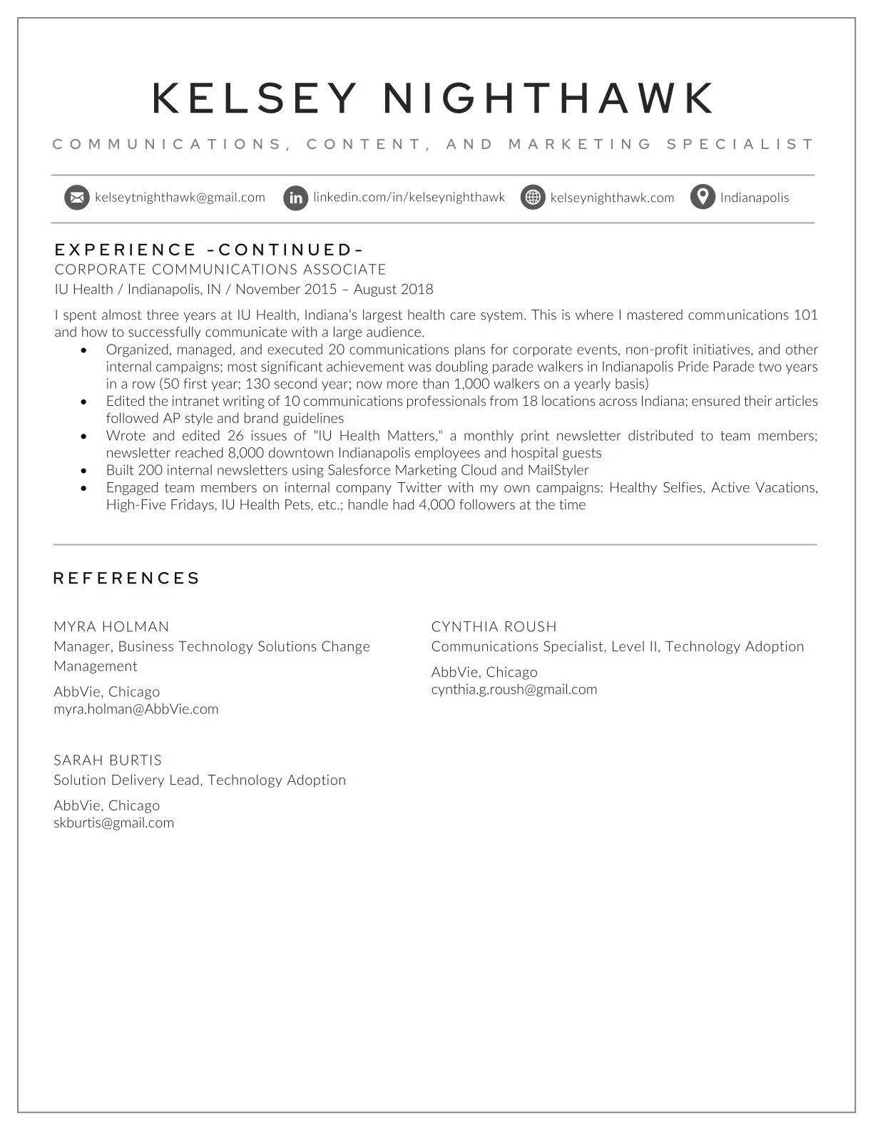 Kelsey Nighthawk resume