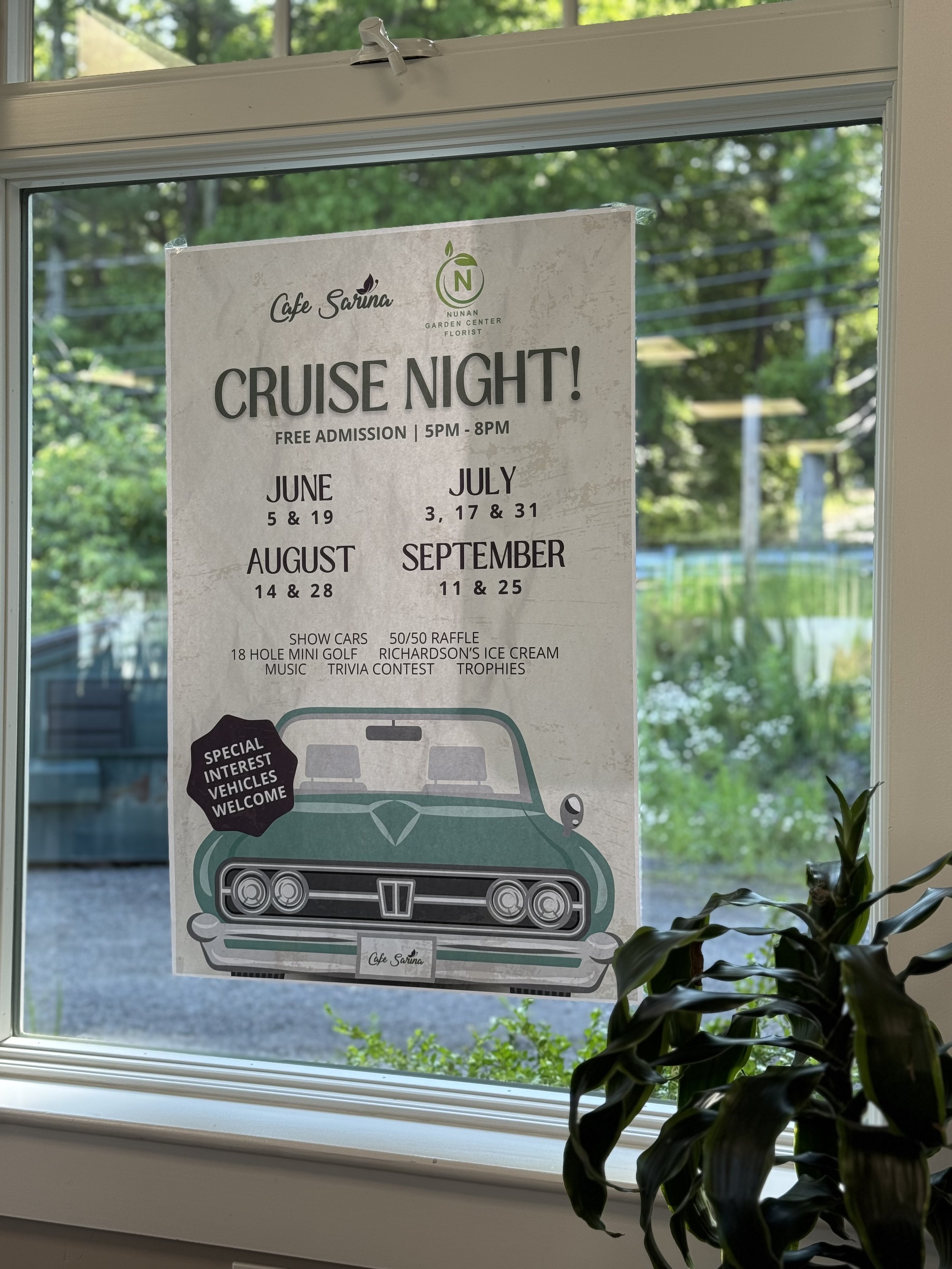 Cafe Sarina Cruise Night event poster - Georgetown, MA