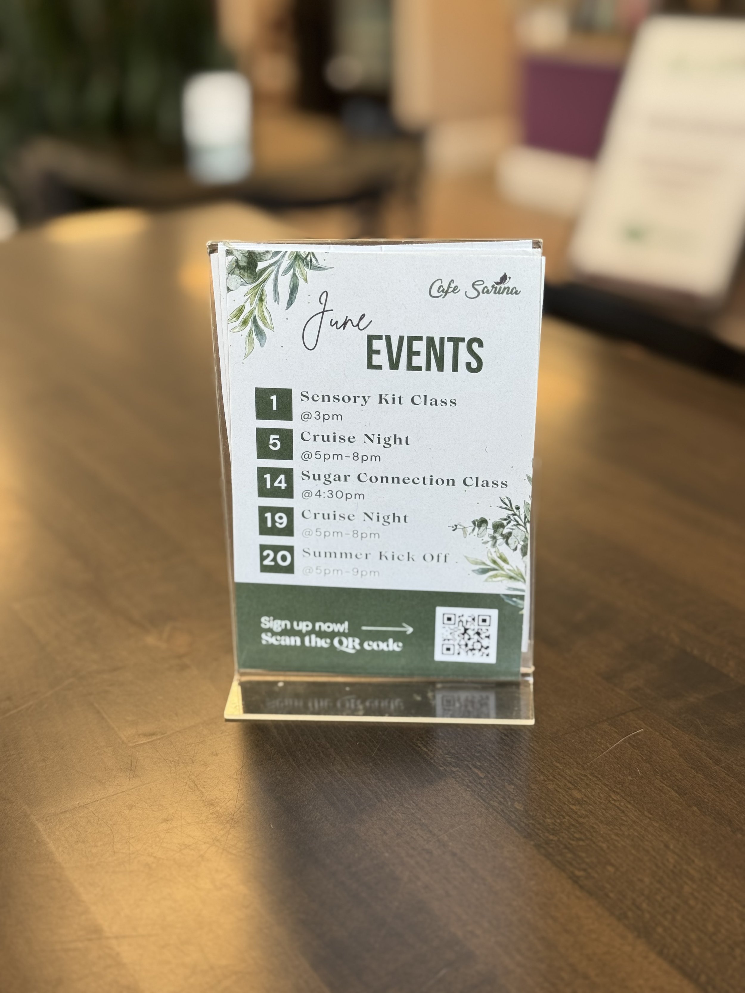 Cafe Sarina event table tent - Georgetown, MA
