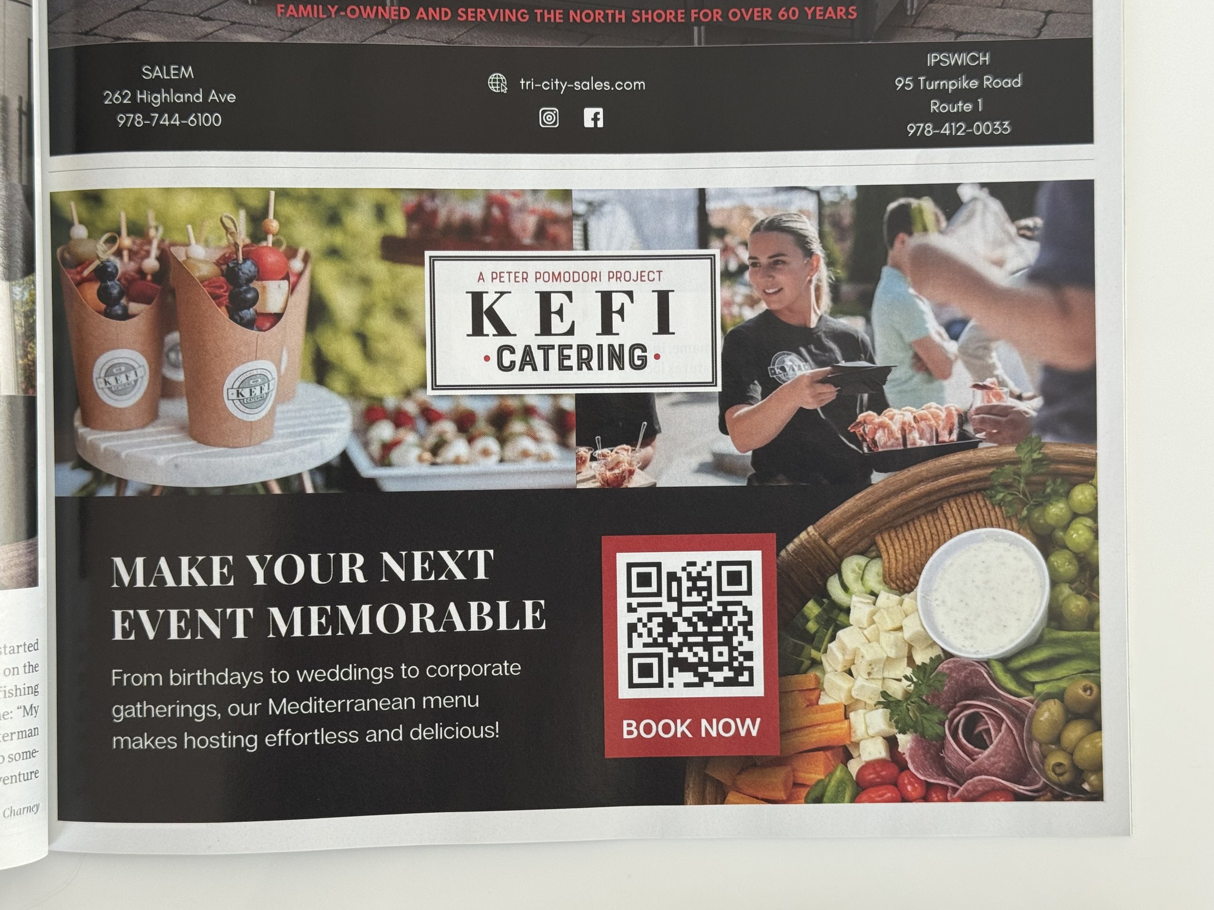 Kefi Catering Ad for Northshore Magazine - Northshore, MA