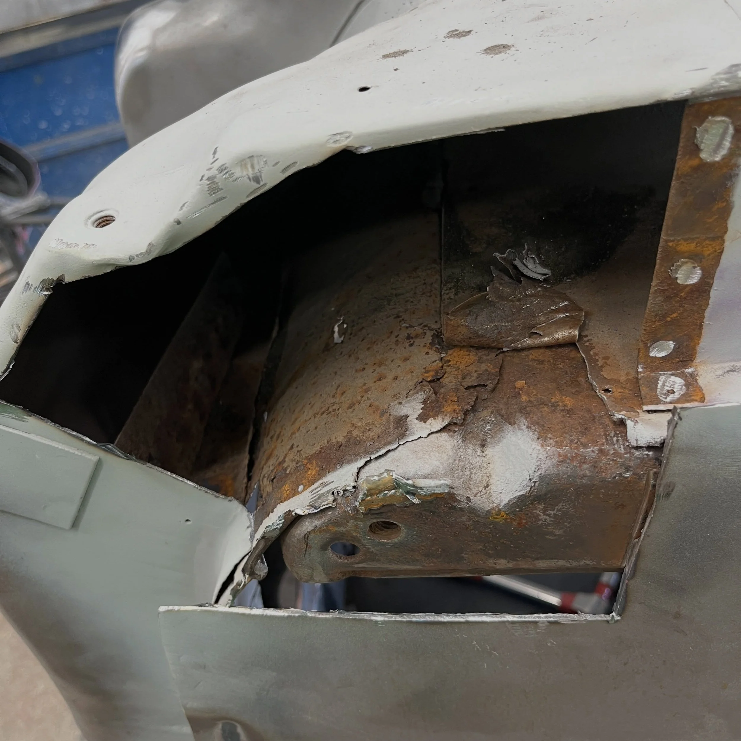 We&rsquo;re fixing a hole where the rain gets in&hellip;at least i got to see the little rain gutter firsthand. #c10 #c10trucks #c10crew #shoptruck #gmc
