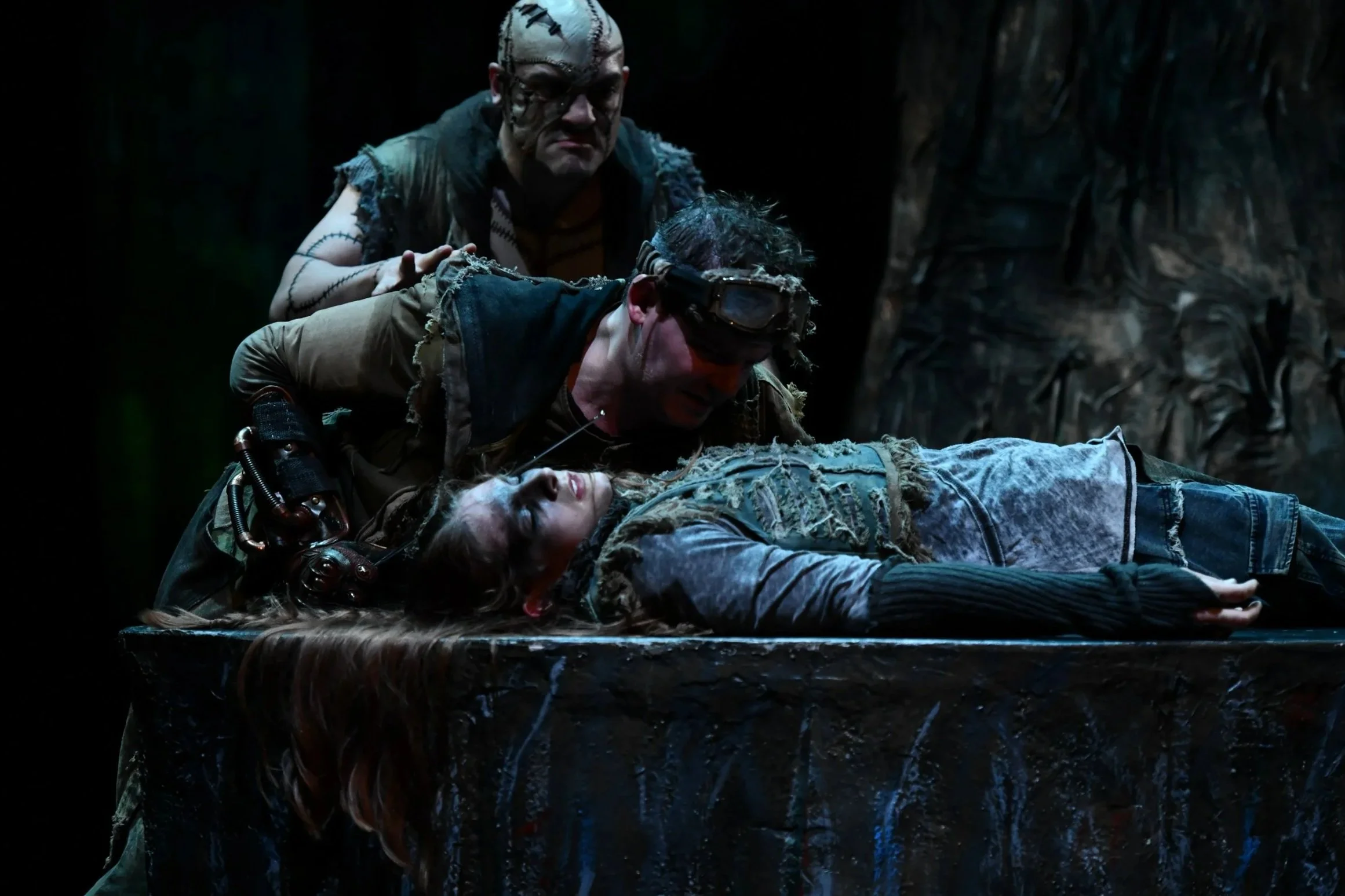 Ensemble in "Frankenstein; or, The Modern Prometheus" at Synetic Theater. Costumes: Erik Teague, Set: Phil Charlwood, Lights: Brian Allard