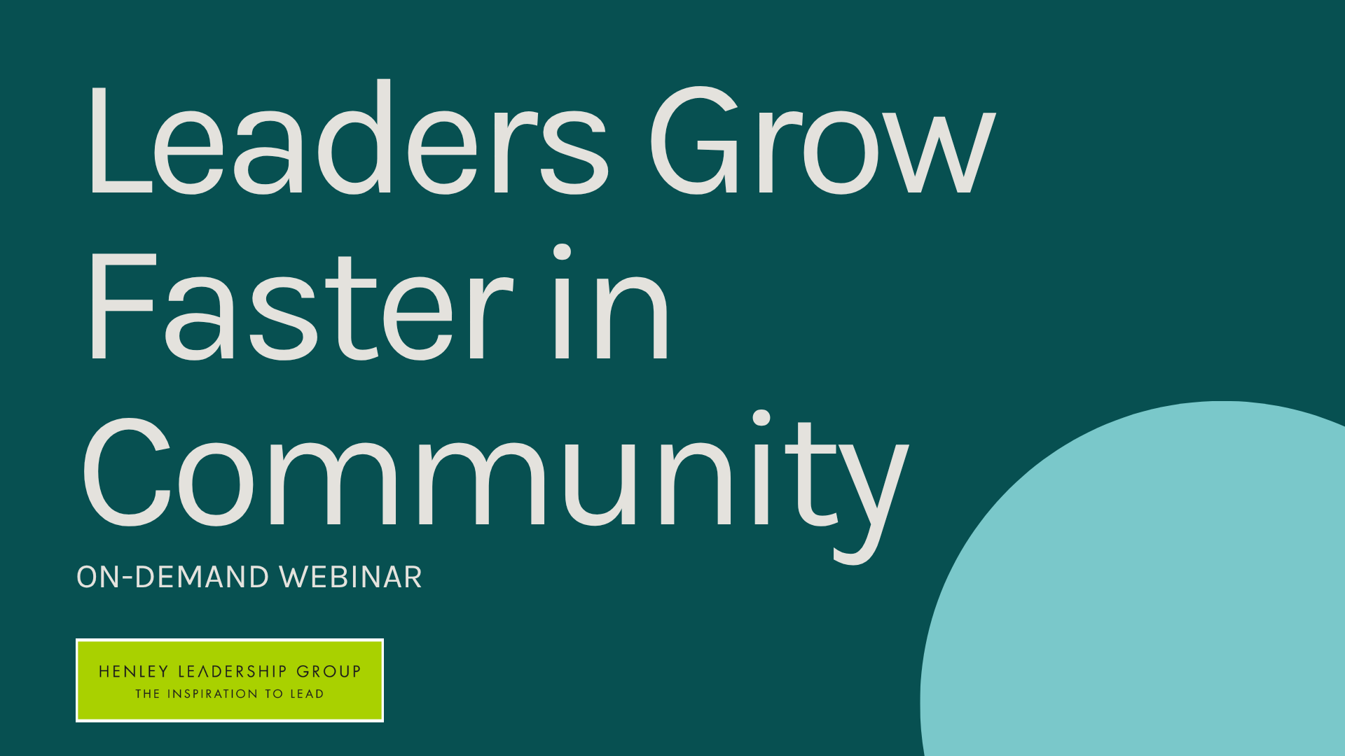 Leaders grow faster in community
