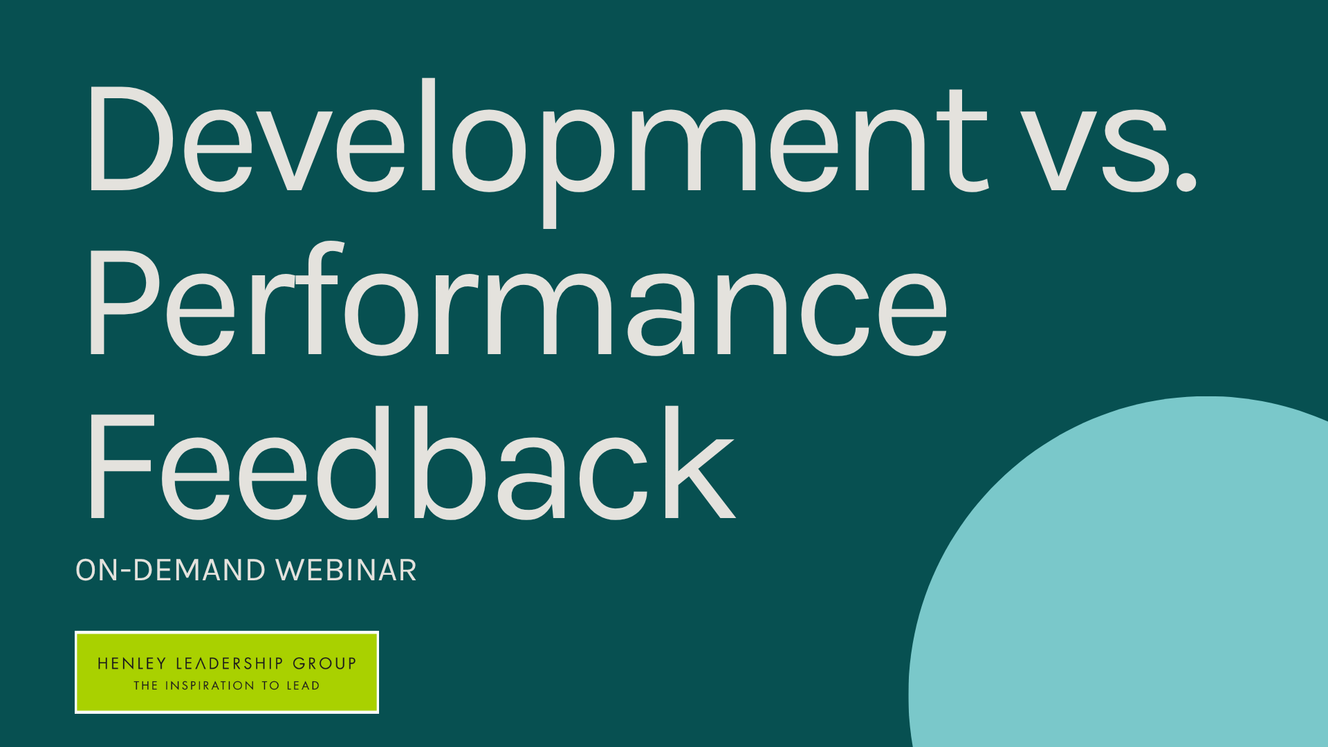 development vs. performance feedback