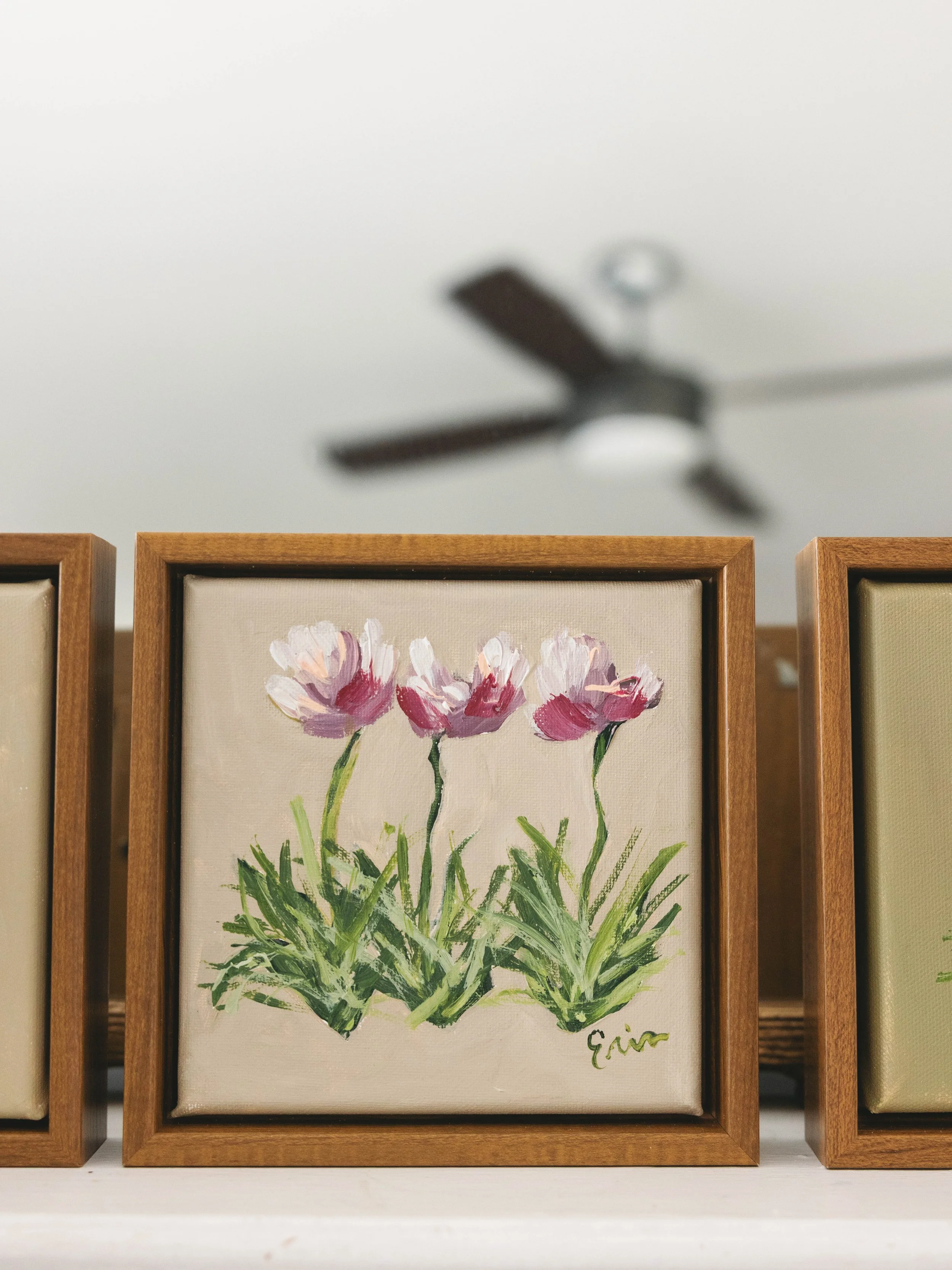 The Tiny Spring (three) // 6x6 Original Paintings