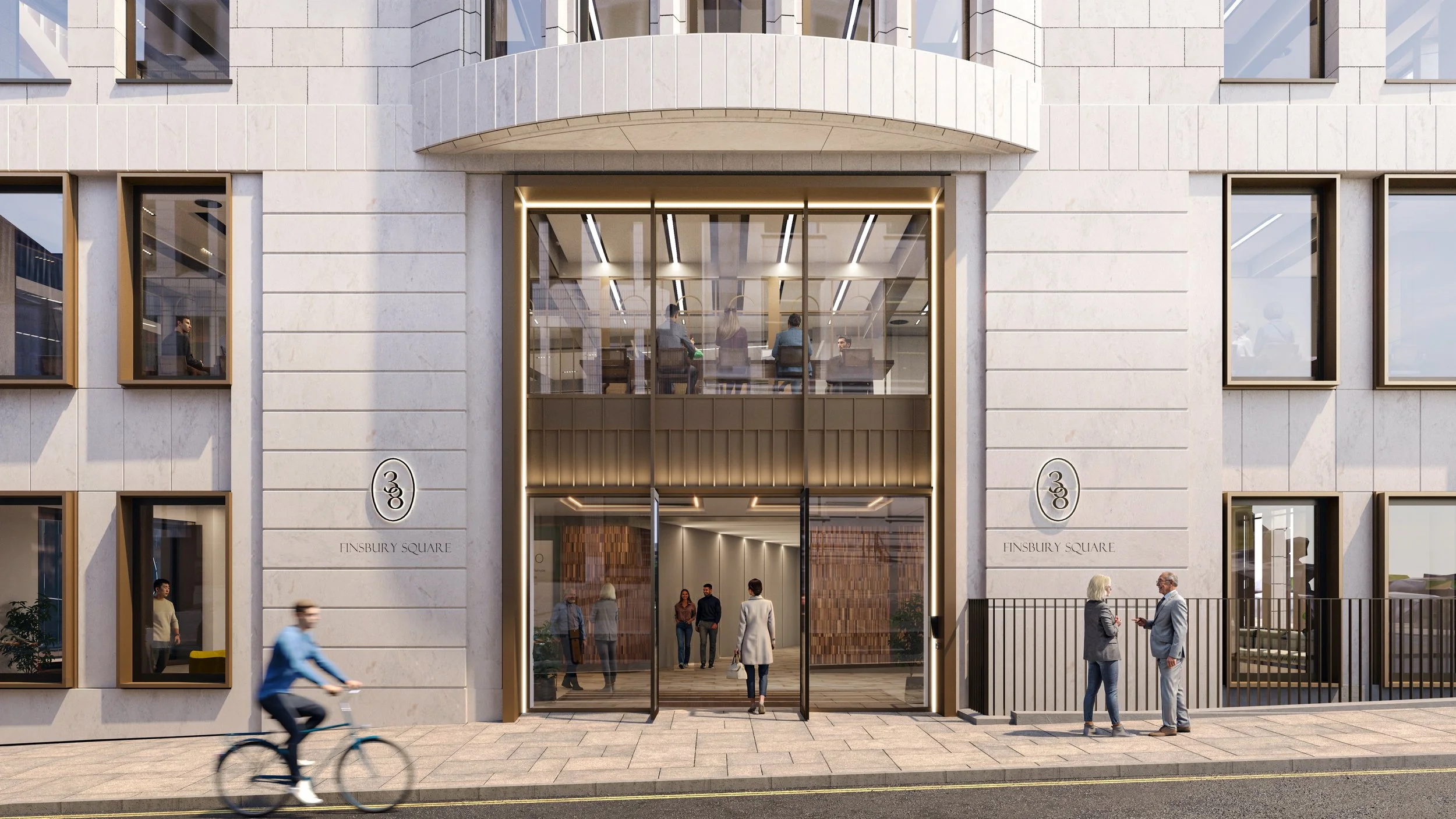 Frontal day render, Office building, London, Storyform-studio