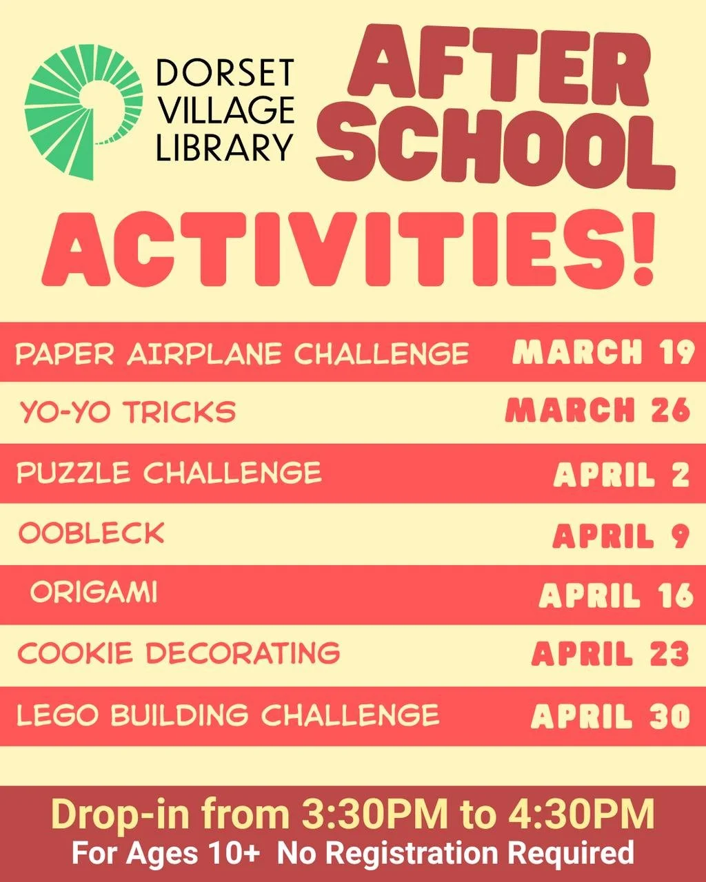 After School Activities at the Dorset Library 