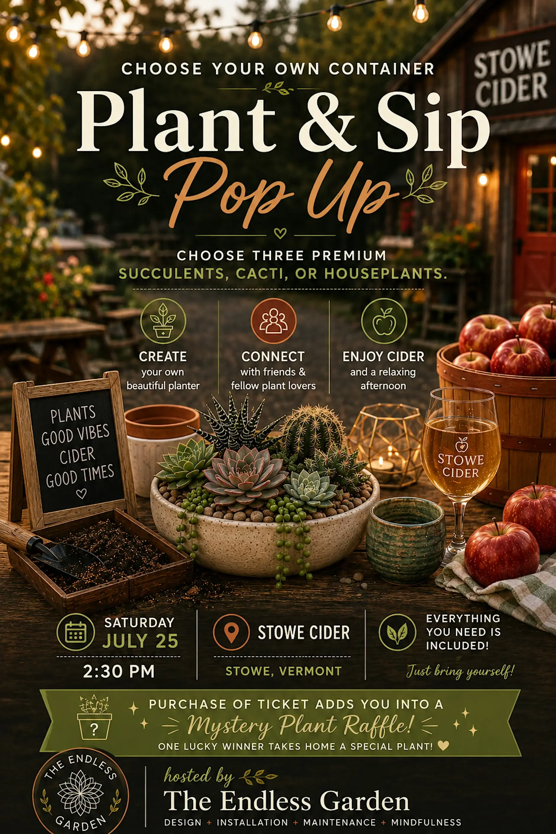 Plant &amp; Sip w/ The Endless Garden!