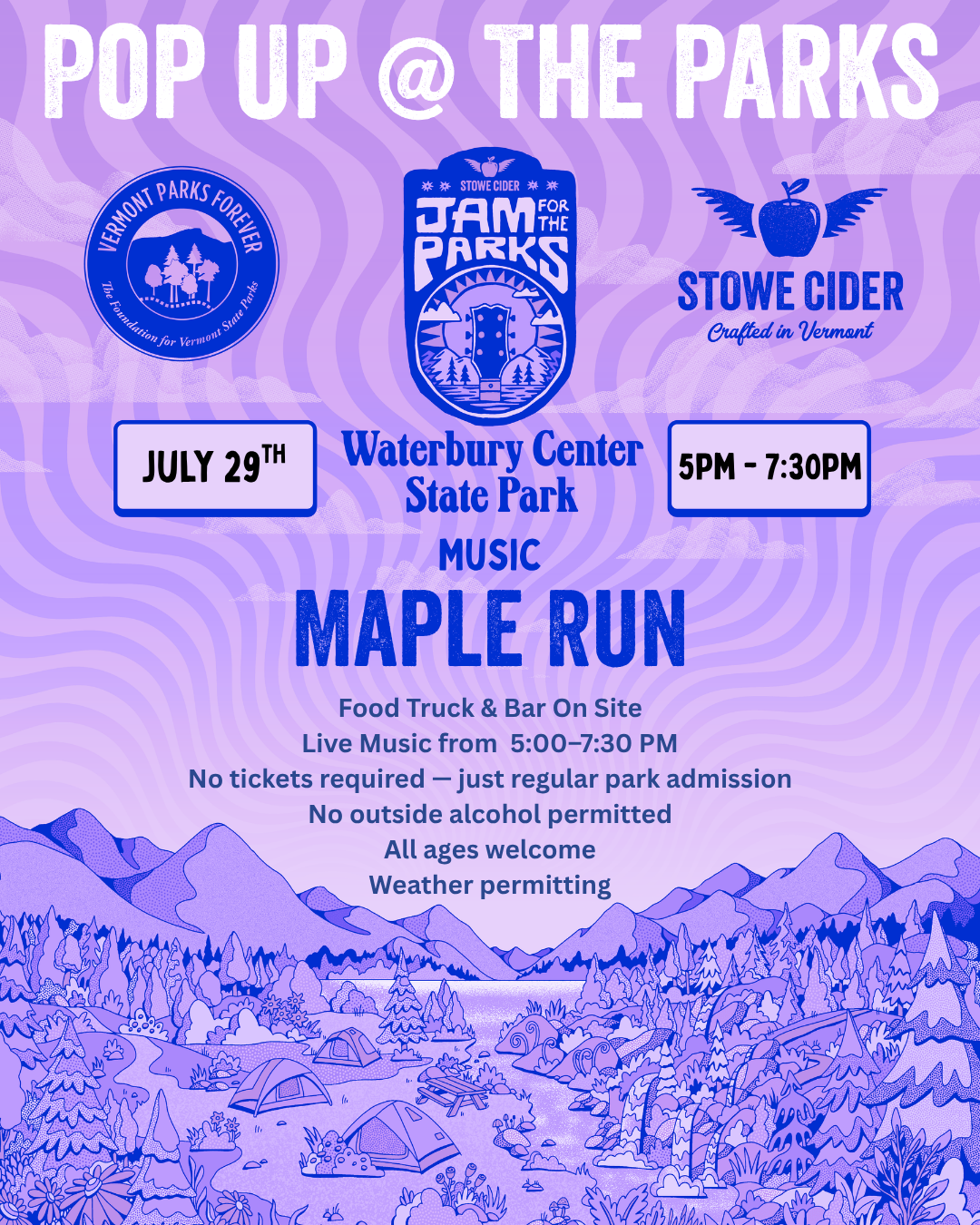 Pop Up At The Parks w/ Maple Run! 