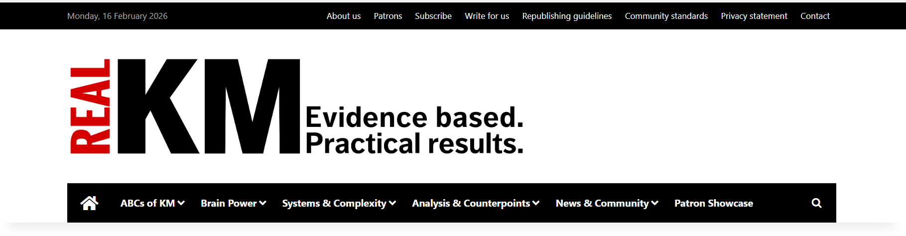 RealKM publication site banner