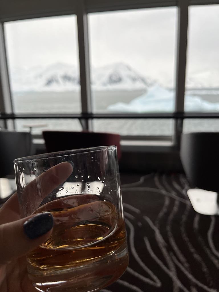 Drinks over ice in Antarctica - Hurtigruten Expedtion Cruise - Tatum's Tailored Trips Karen Tatum's Client Britteny Johnson.jpg