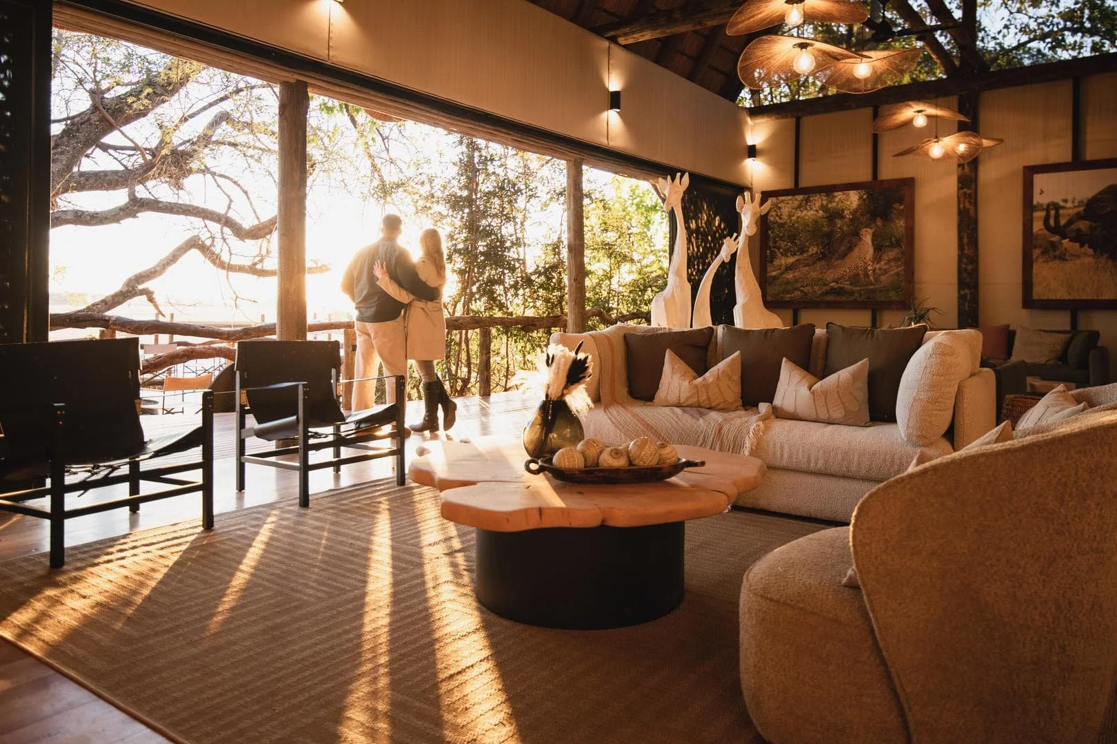 Luxury Safari Camps: Exclusively located, comfortable camps with private decks, cozy lounges immersed in nature.