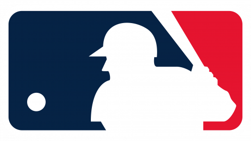 Major League Baseball (MLB) logo with a silhouette of a baseball player in a batting stance.