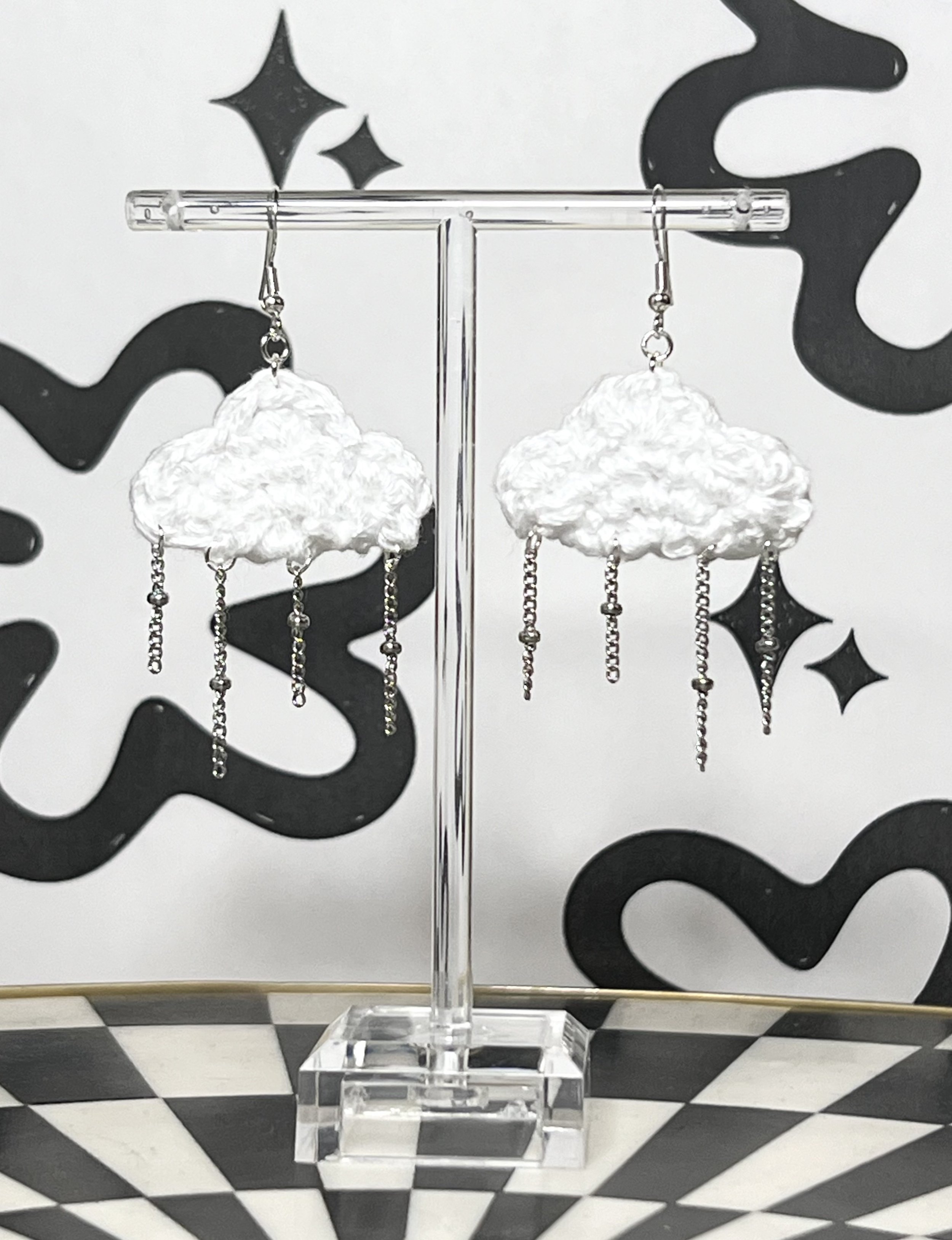 Crochet Cloud Earrings