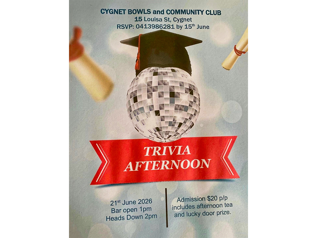 Trivia afternoon – Cygnet Bowls &amp; Community Club