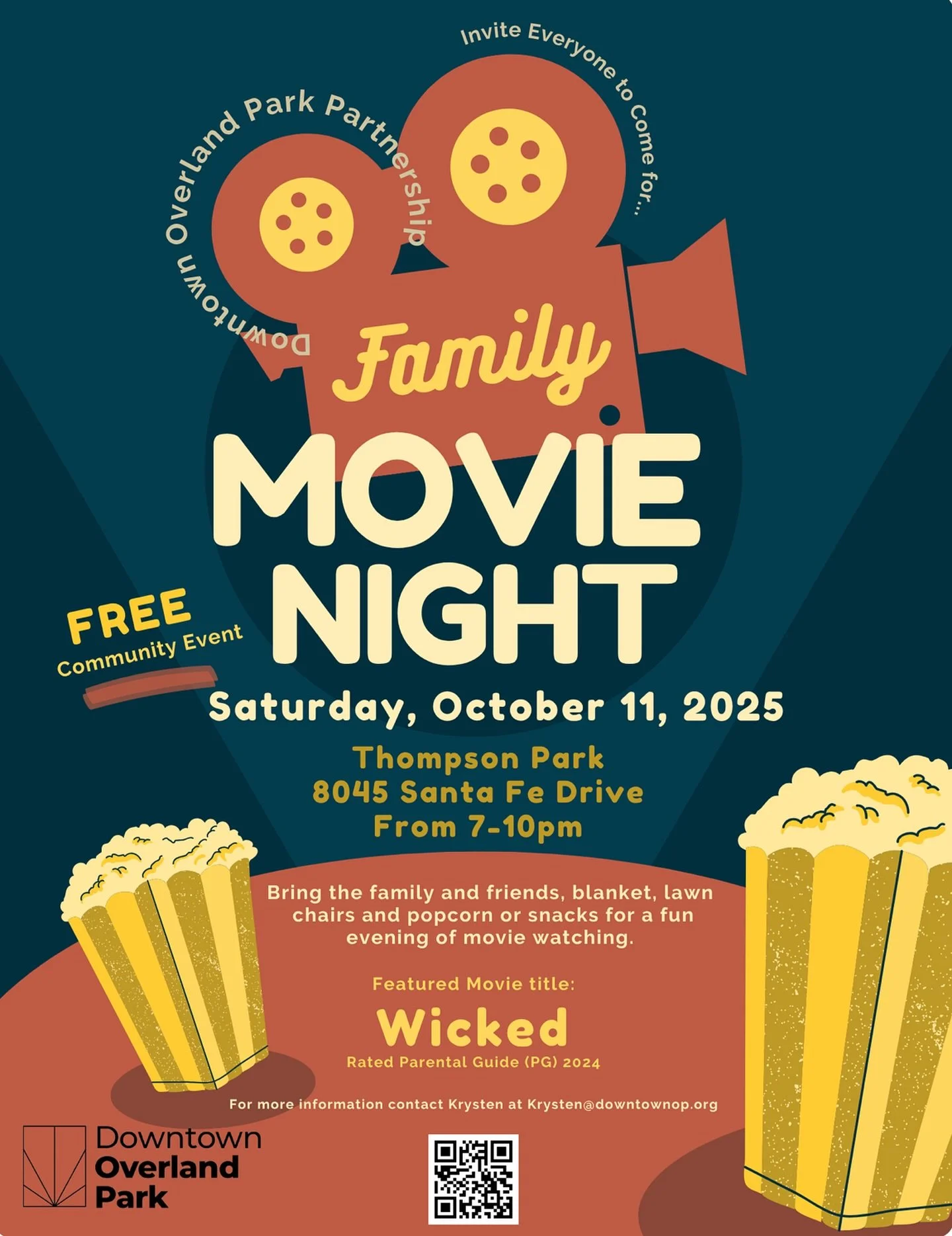 Join us in Downtown OP for Movie Night in Thompson Park on Friday, October 11th from 7&ndash;10 PM, featuring Wicked! 🌙🎥

Pack the popcorn, a blanket or lawn chairs, and settle in for an unforgettable evening. Best part? It&rsquo;s a FREE community