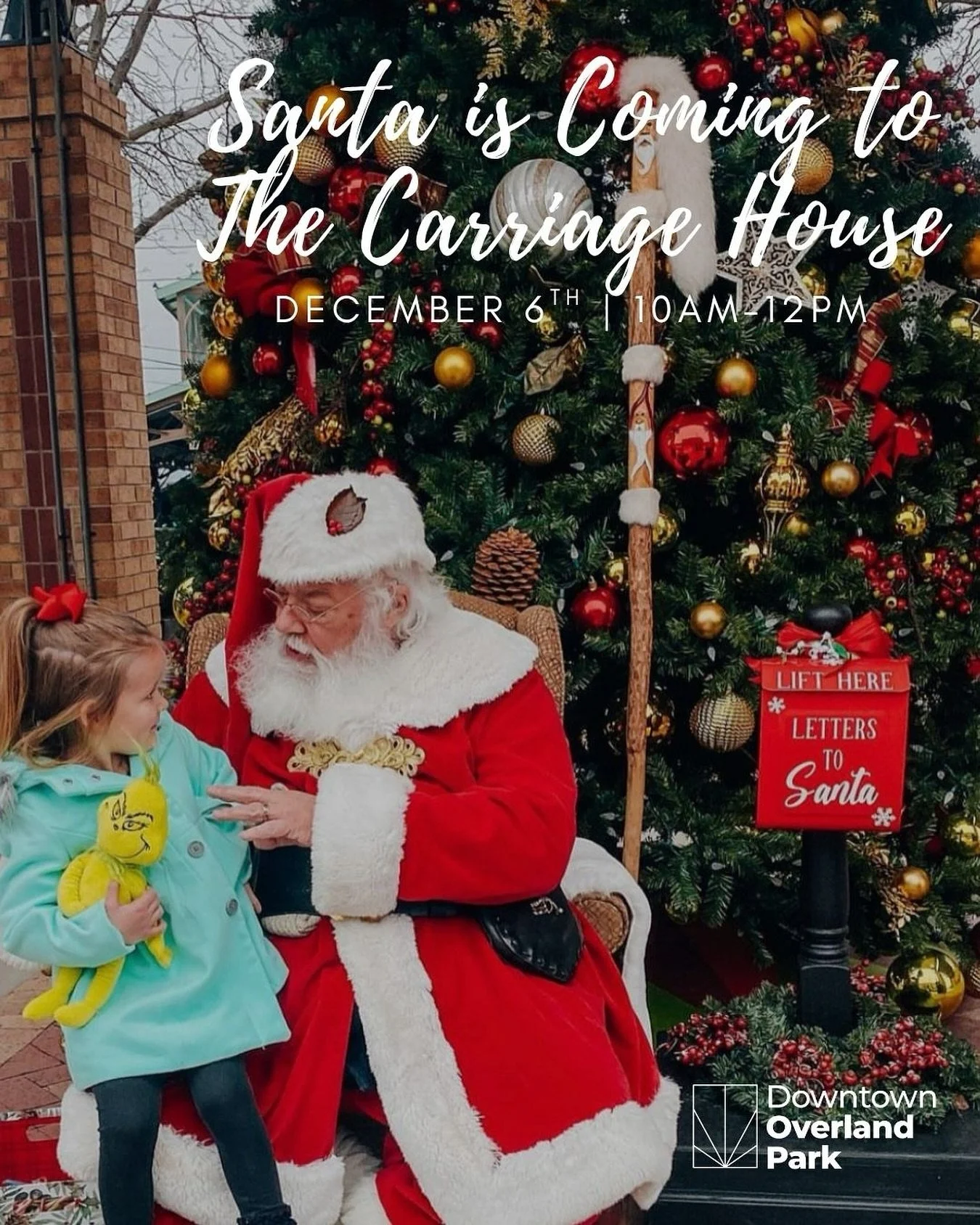Santa is making a special stop in Downtown Overland Park! 

Join us at The Carriage House on December 6th from 10AM-12PM for photos with Santa! 🎄❤️

The perfect way to spend a festive Saturday in DOP, shop local and explore the Holiday Market at Mat
