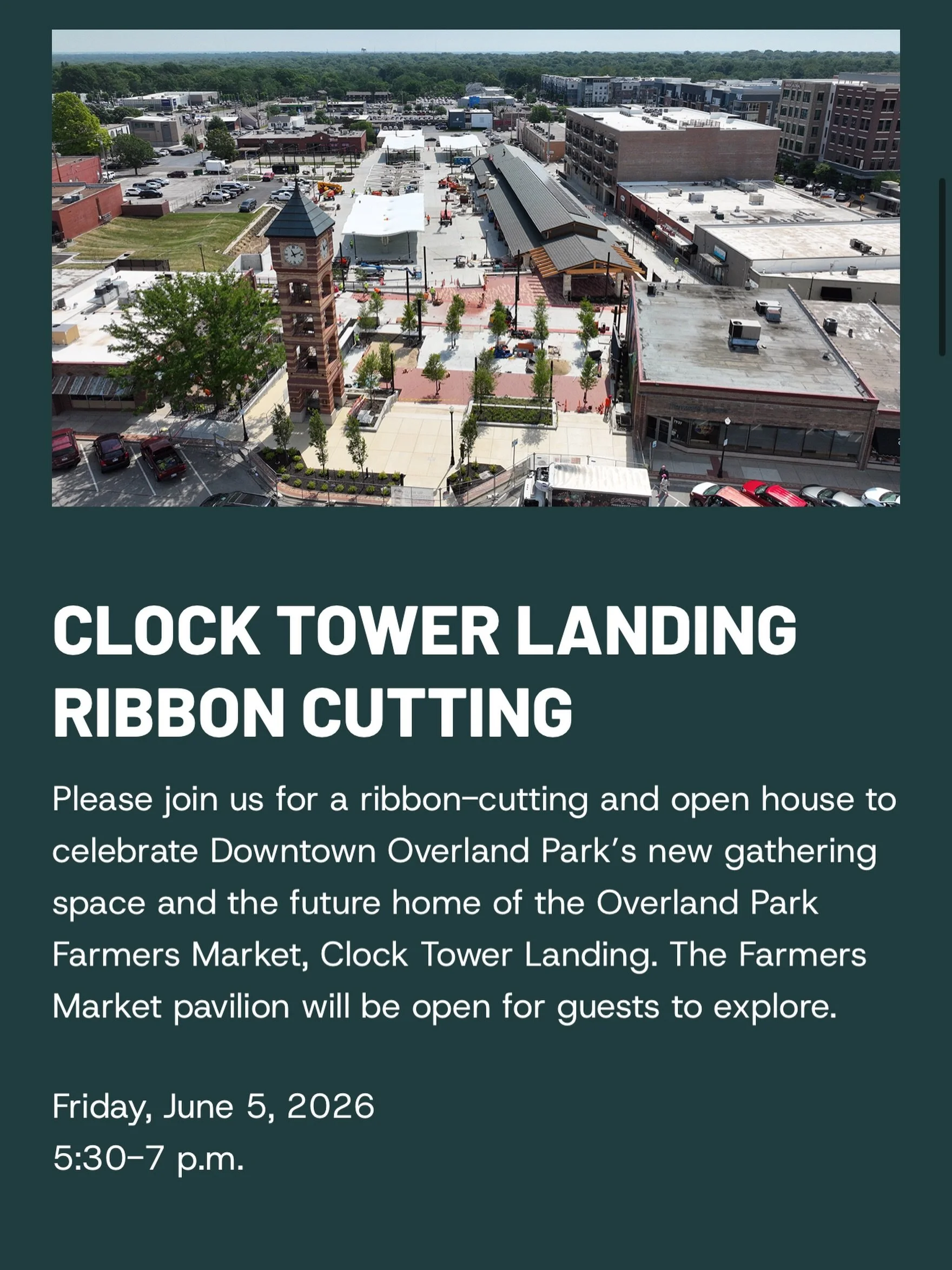 YOU&rsquo;RE INVITED! 🎉 CLOCK TOWER LANDING
RIBBON CUTTING ~ Friday, June 5th | 5:30PM-7PM
