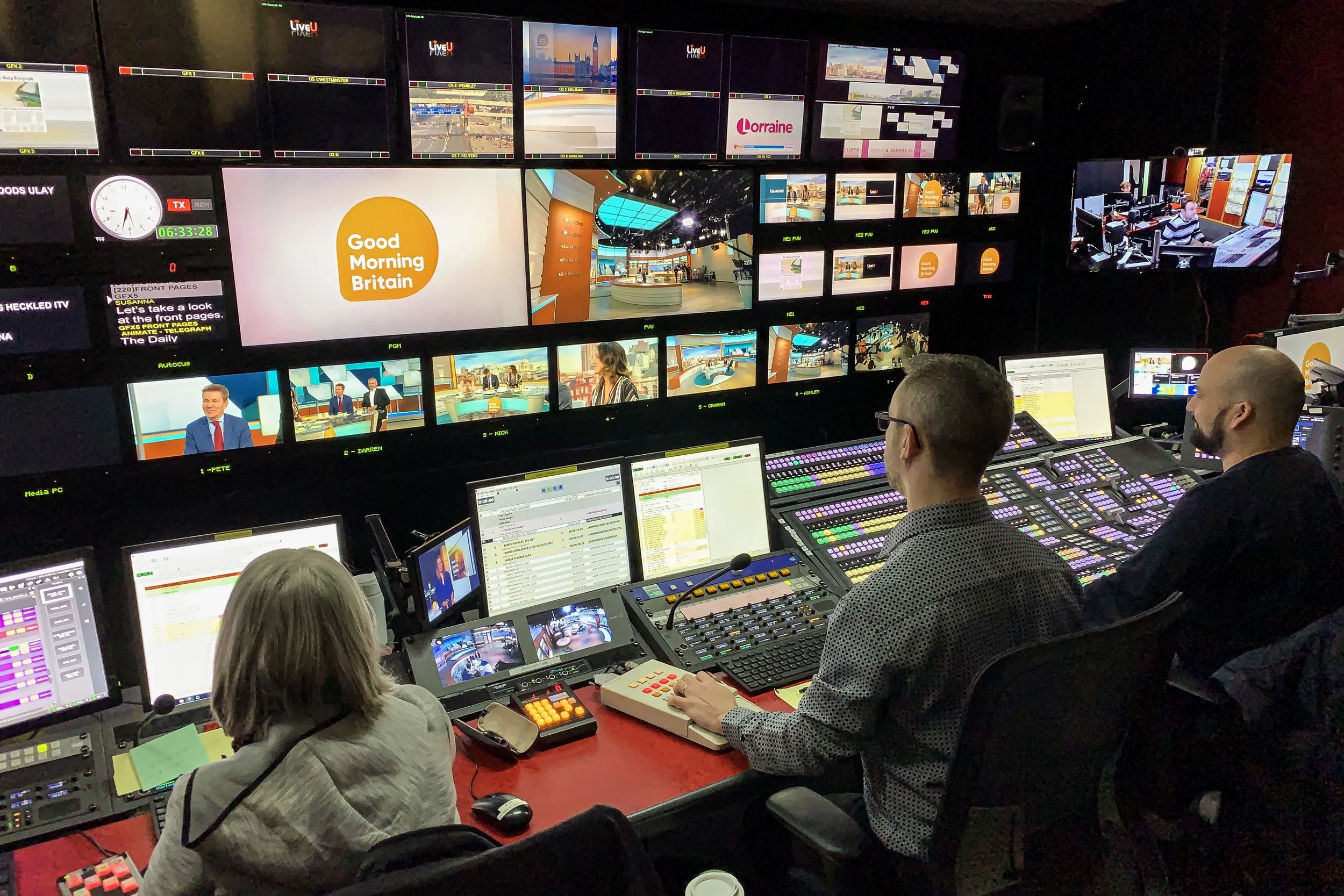 Matt Freestone directing ITV Good Morning Britain from the TC3 gallery at Television Centre