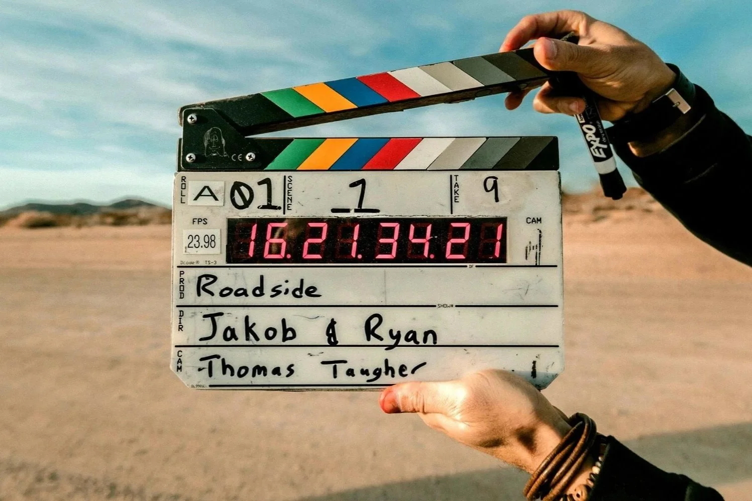 Production clapperboard