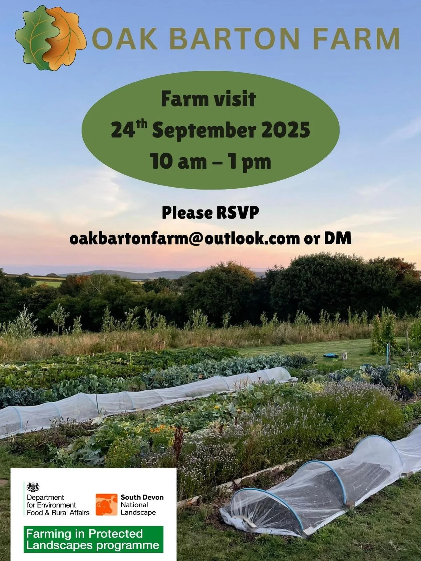Hello everyone, you are invited to join us on a farm visit here at Oak Barton Farm! We would love to show you around on this lovely patch of land that we are looking after and tell you what this project is all about. Learn about regenerative farming,