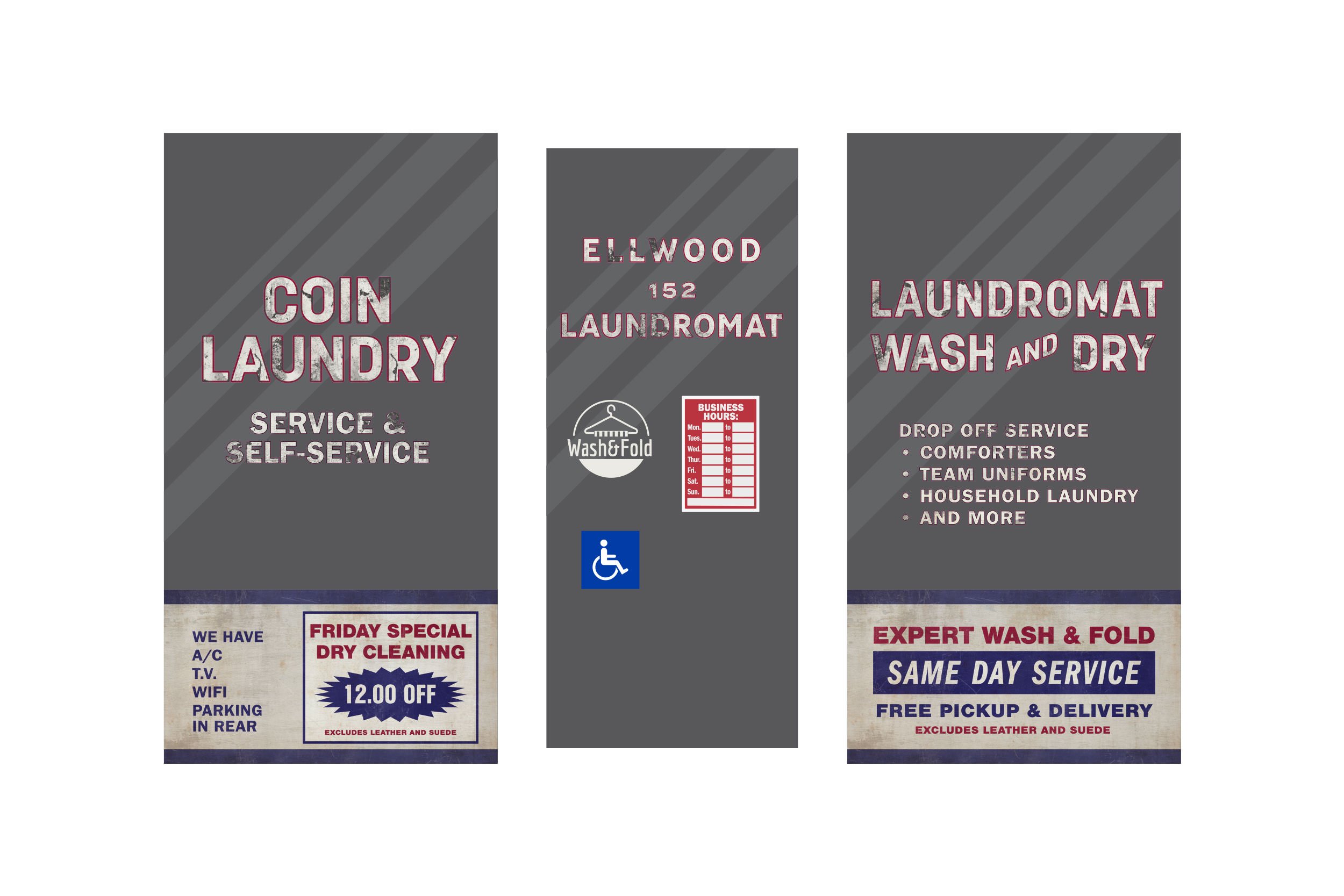 Laundromat Signage / Design & Layout / The Company You Keep (Series) / © 20th Television