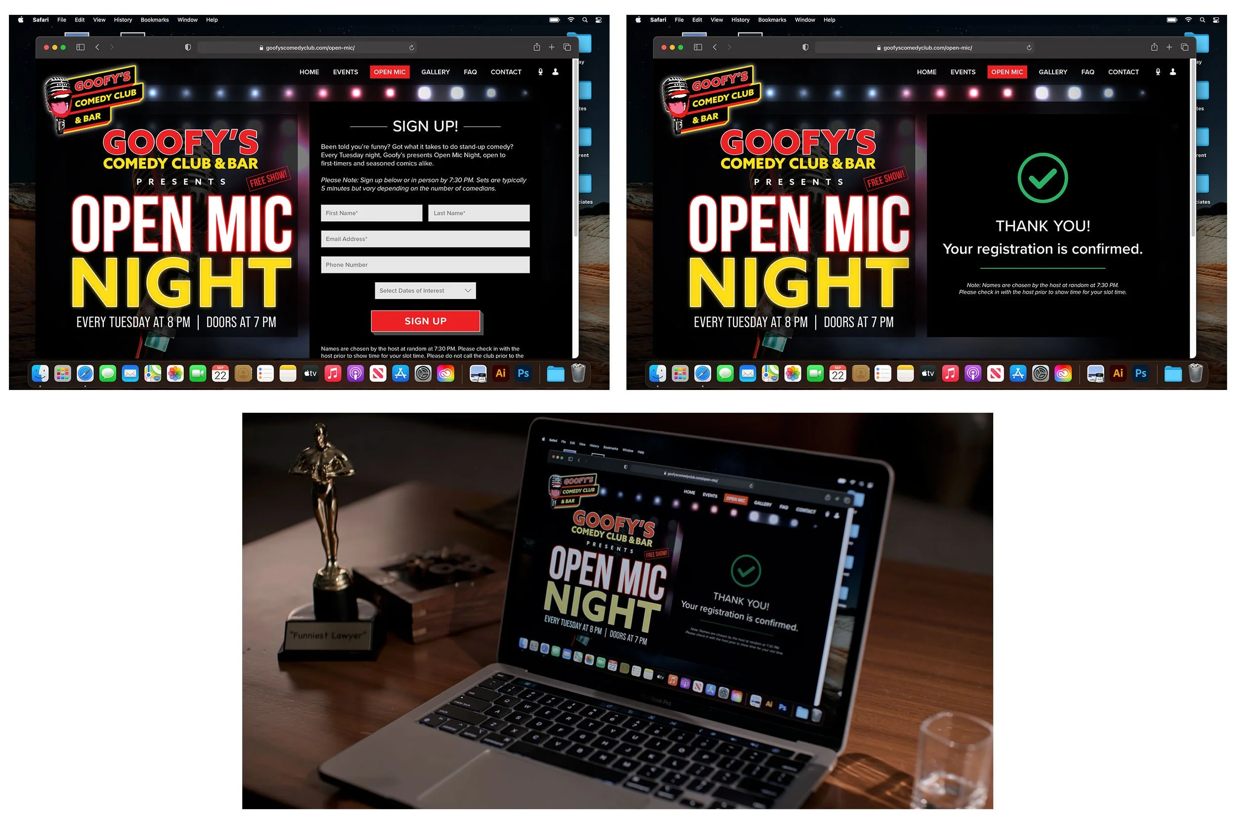 Open Mic Night Website / Design & Layout / Grace and Frankie (Series) / © Netflix
