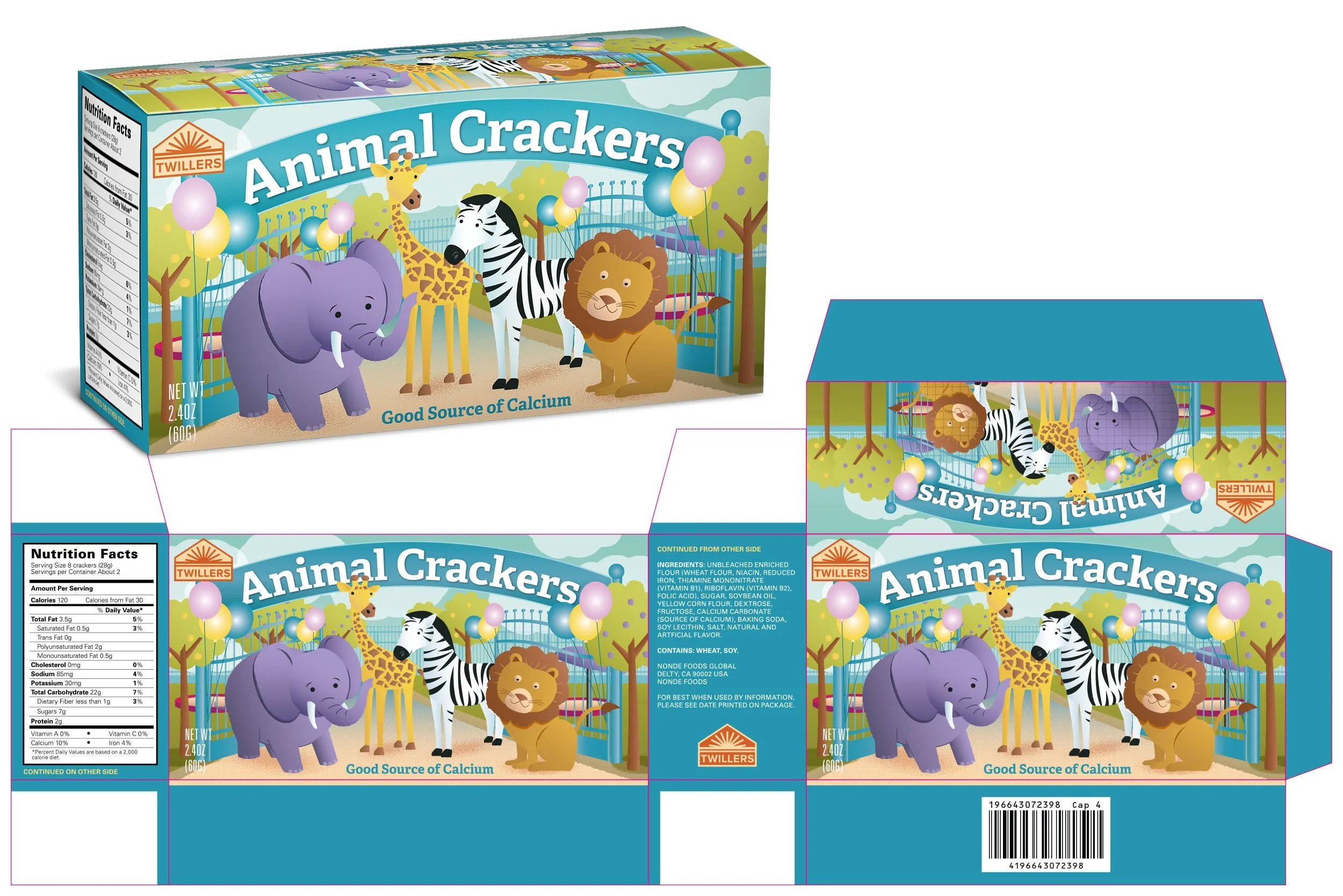Animal Crackers Packaging / Illustrations, Design & Layout / Commercial / Hungry Man