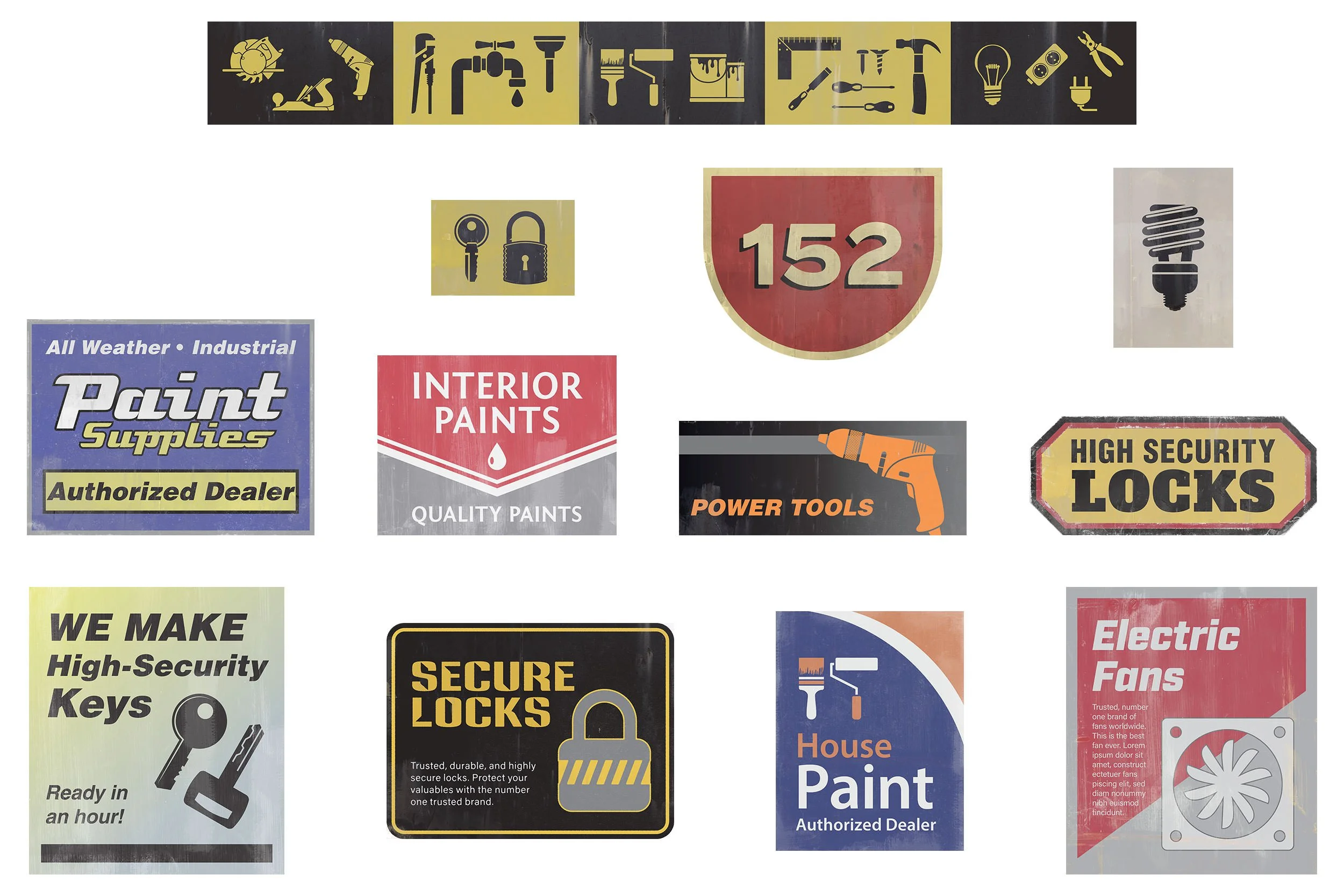Aged Hardware Store Signs / Design & Aging / Badge (Commercial) / Biscuit