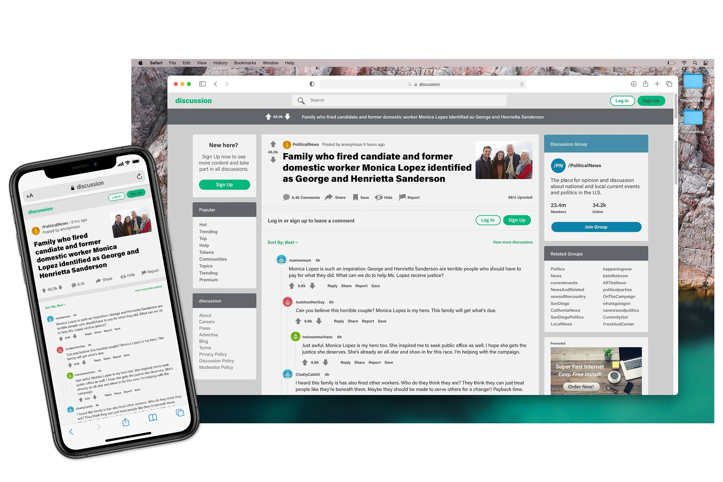 Message Board Website Screens / Design & Layout / Grace and Frankie (Series) / © Netflix