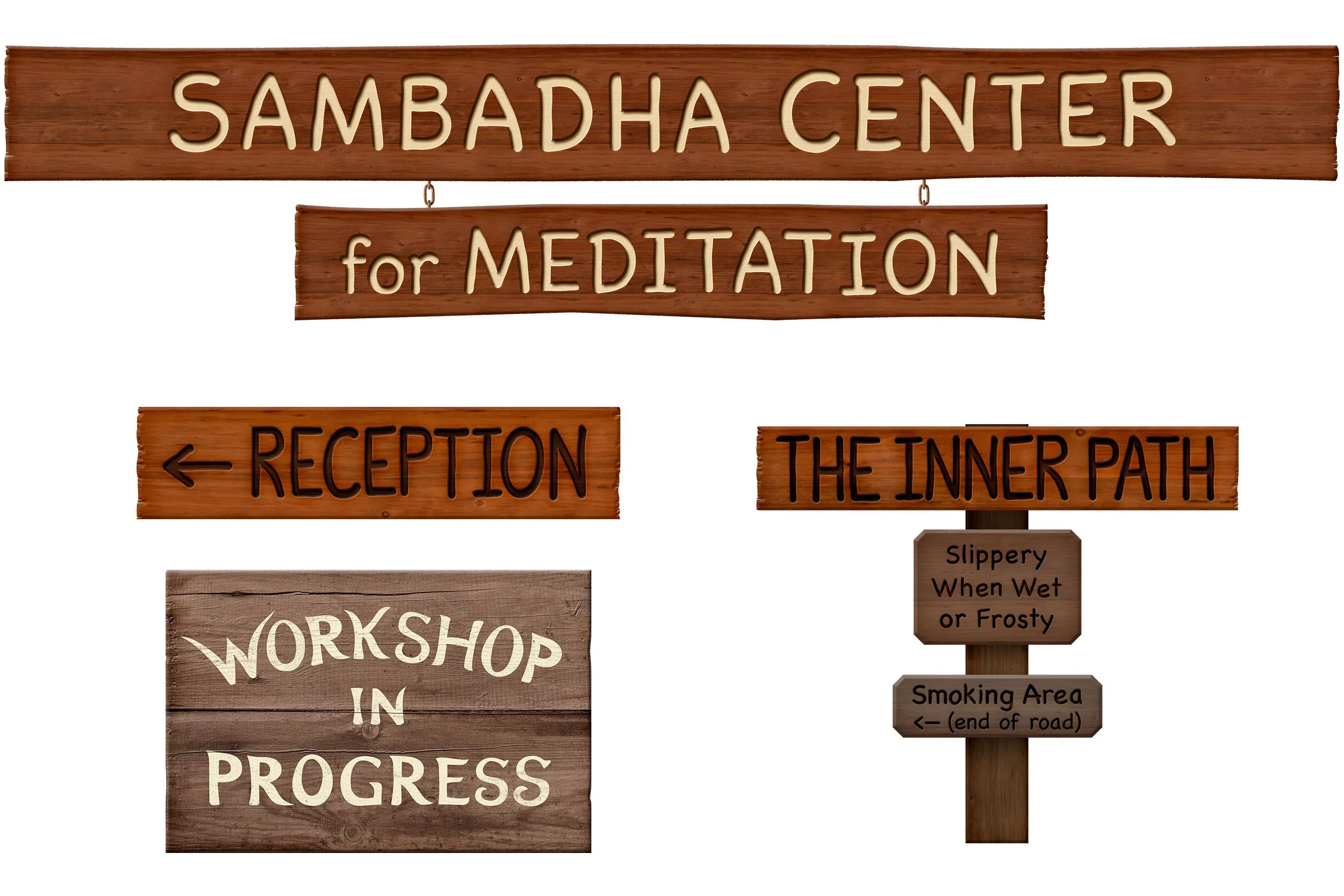 Meditation Center Signs / Lettering, Design & Layout / Grace and Frankie (Series) / © Netflix