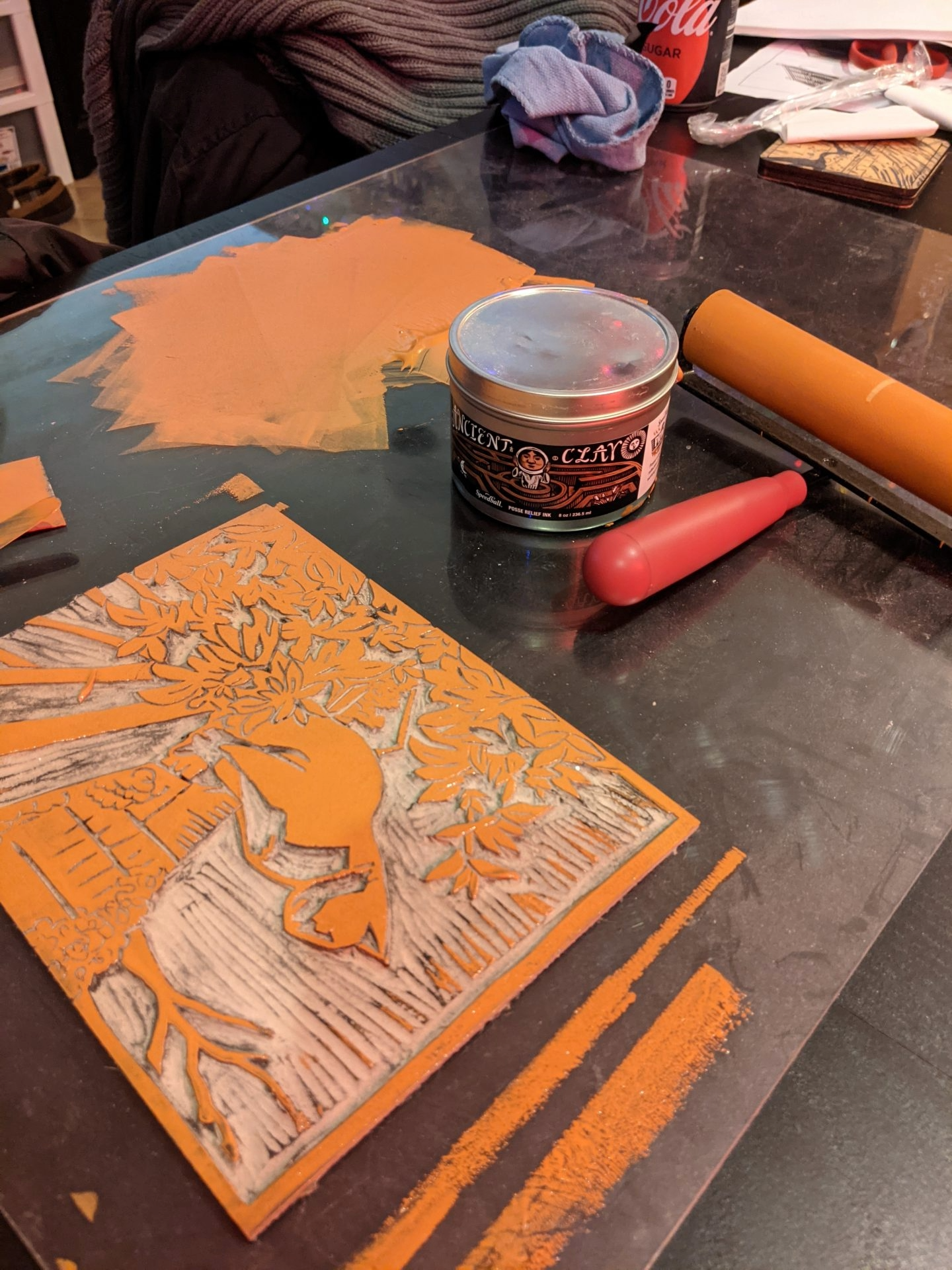 Linoleum Block Printing on Tea Towels with Artisan Kit White