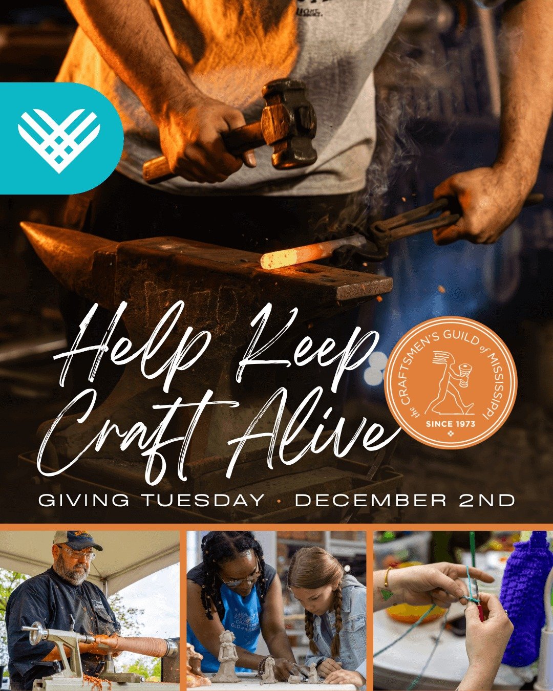 Your Support Keeps Fine Crafts Alive - Today and for the Future. 
Giving Tuesday is here once again. Consider supporting the Guild this year! Our mission is a simple one - To preserve, promote, market, educate, and encourage excellence in regional cr